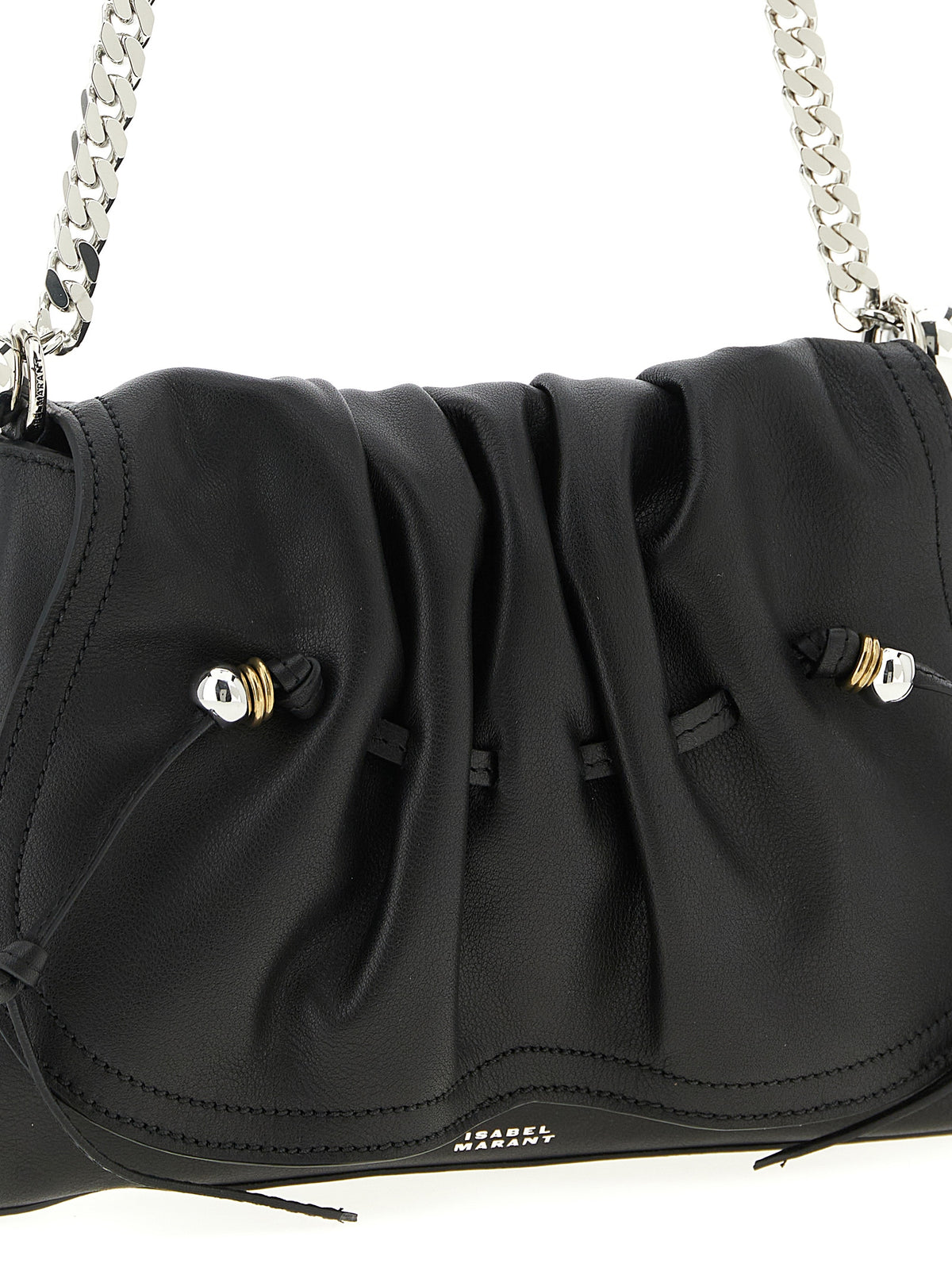 Isabel Marant Schwarze Kalbsleder-Schultertasche