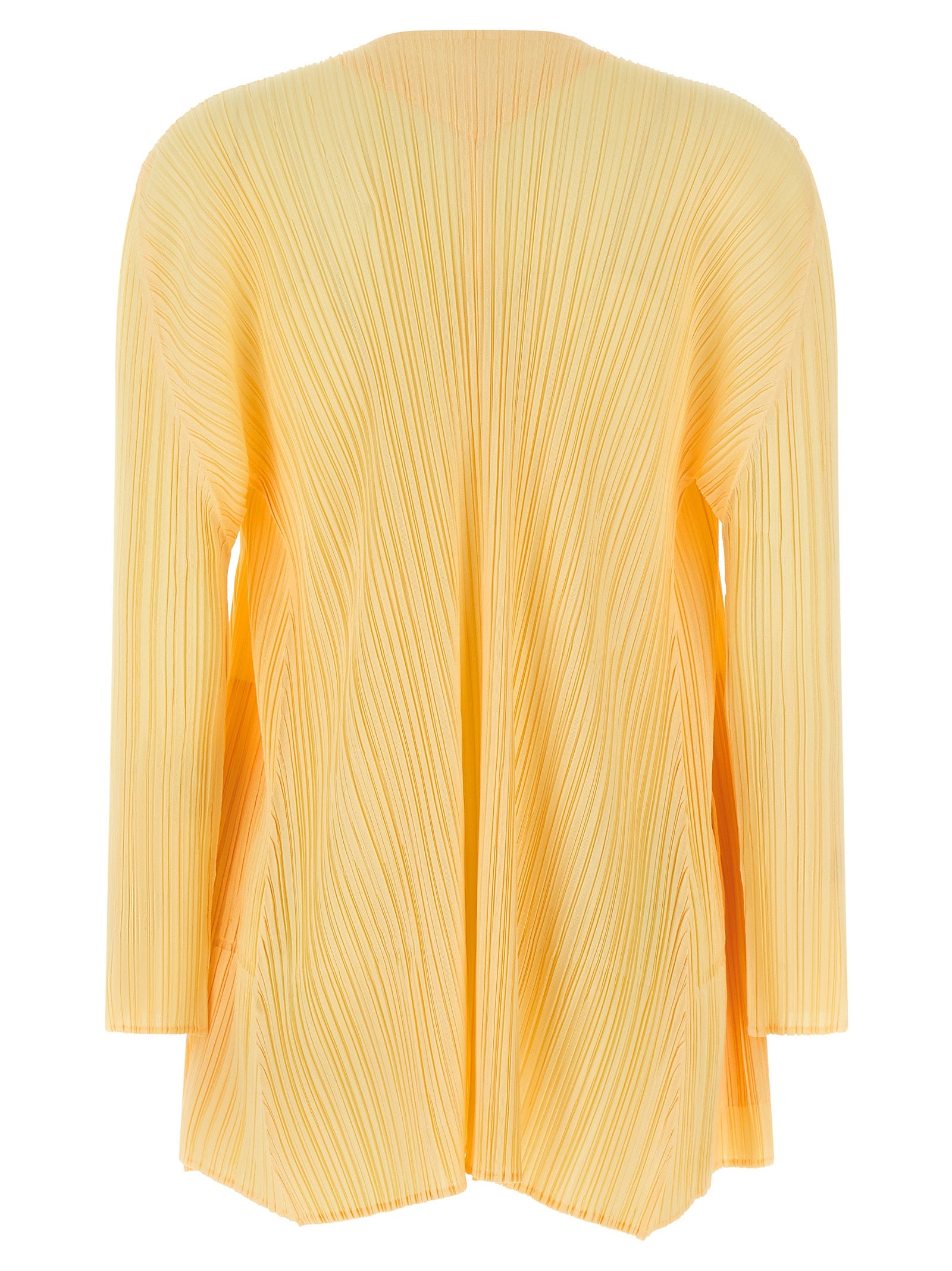PLEATS PLEASE ISSEY MIYAKE Zweifarbige Polyester-Strickjacke