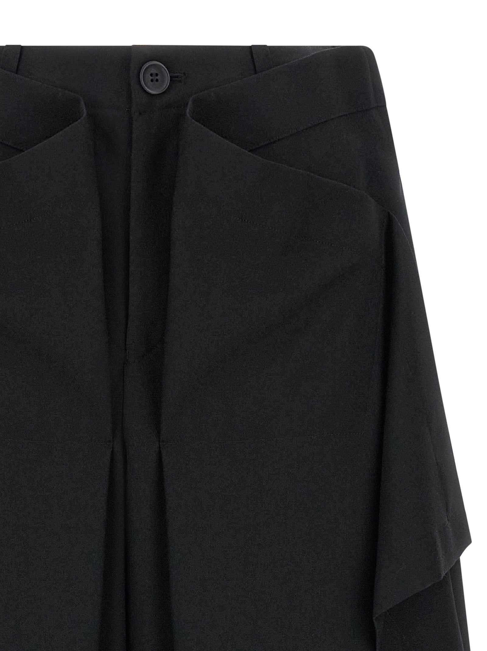 Issey Miyake Schwarze Woll-Freizeithose
