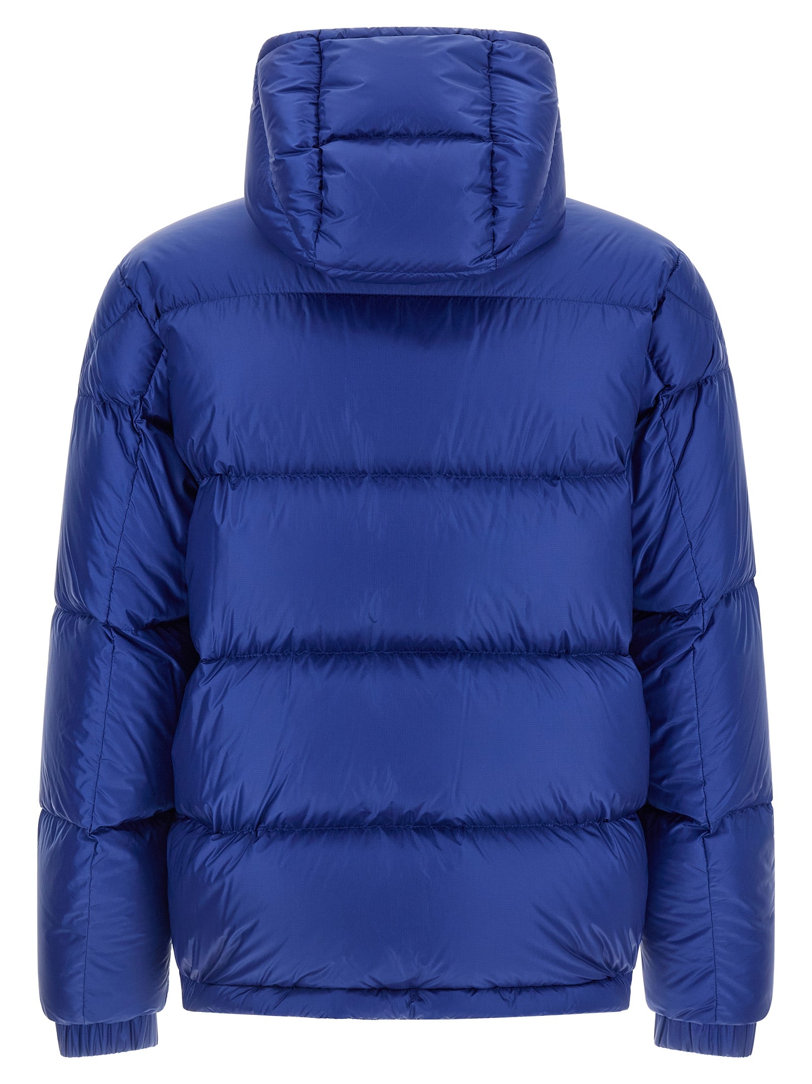 Moncler Blaue Polyamid-Jacke in voller Länge