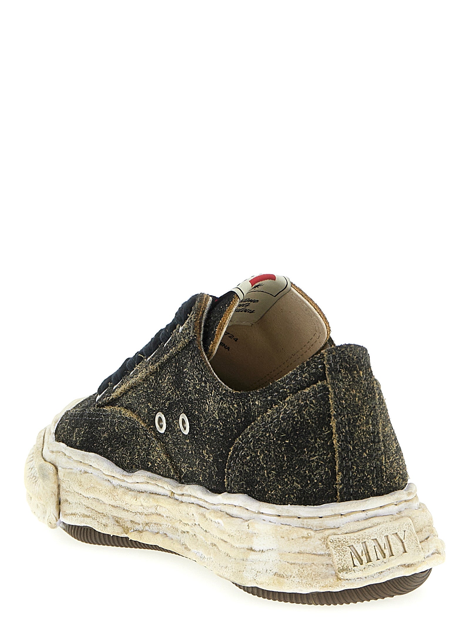 Maison Mihara Yasuhiro Schwarze Low-Top-Sneaker aus Rindsleder