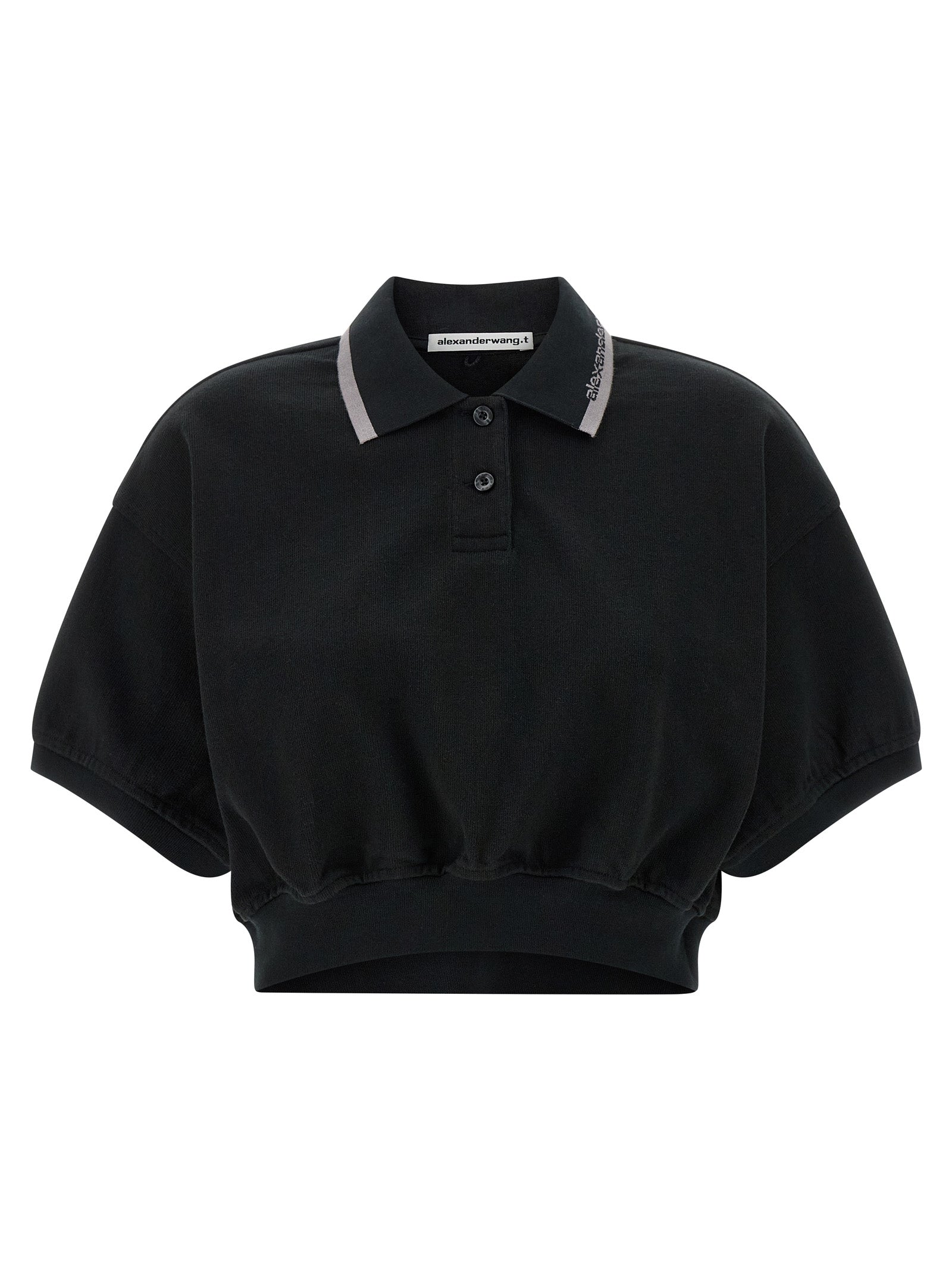 T BY ALEXANDER WANG Schwarzes Baumwoll-Poloshirt