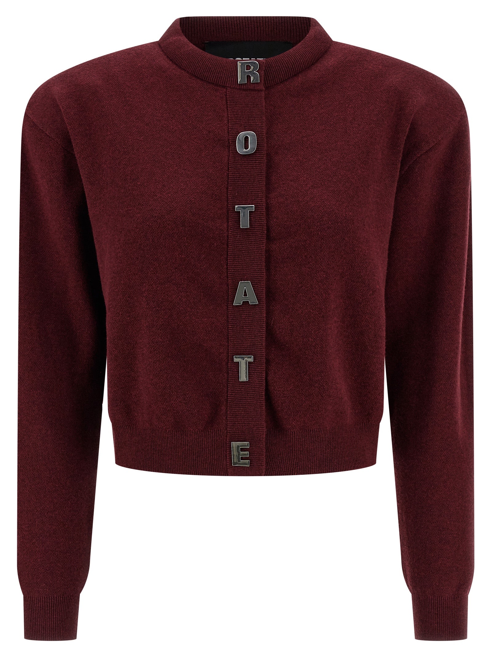ROTATE BIRGER CHRISTENSEN Bordeaux Baumwoll-Strickjacke