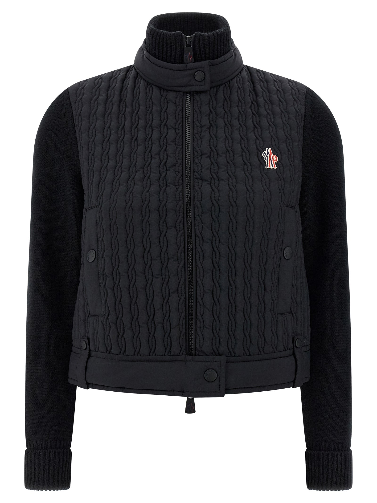 Moncler Grenoble Schwarzer Cardigan aus Polyamid