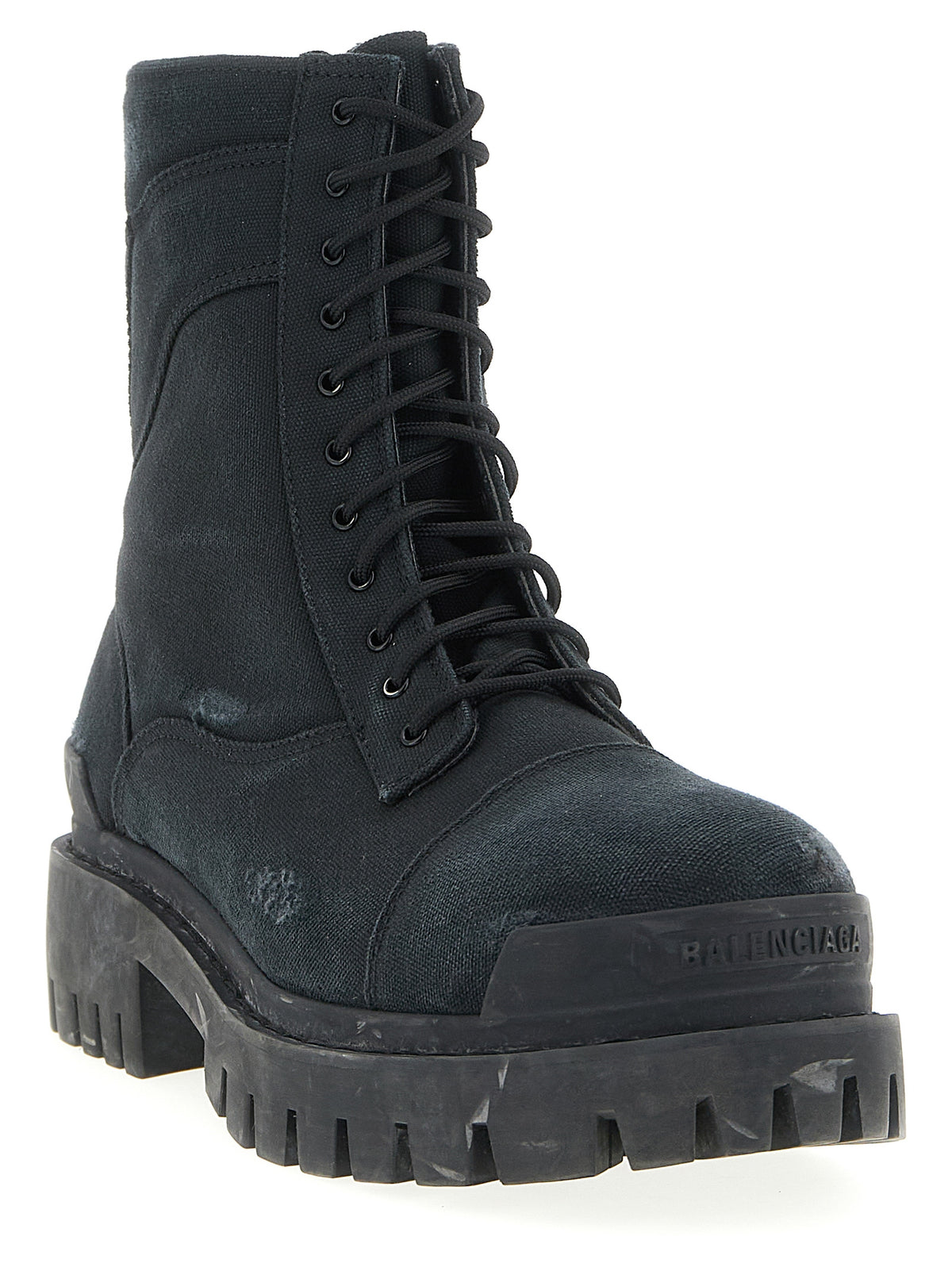 Balenciaga Schwarze Chelsea Boots aus Baumwolle
