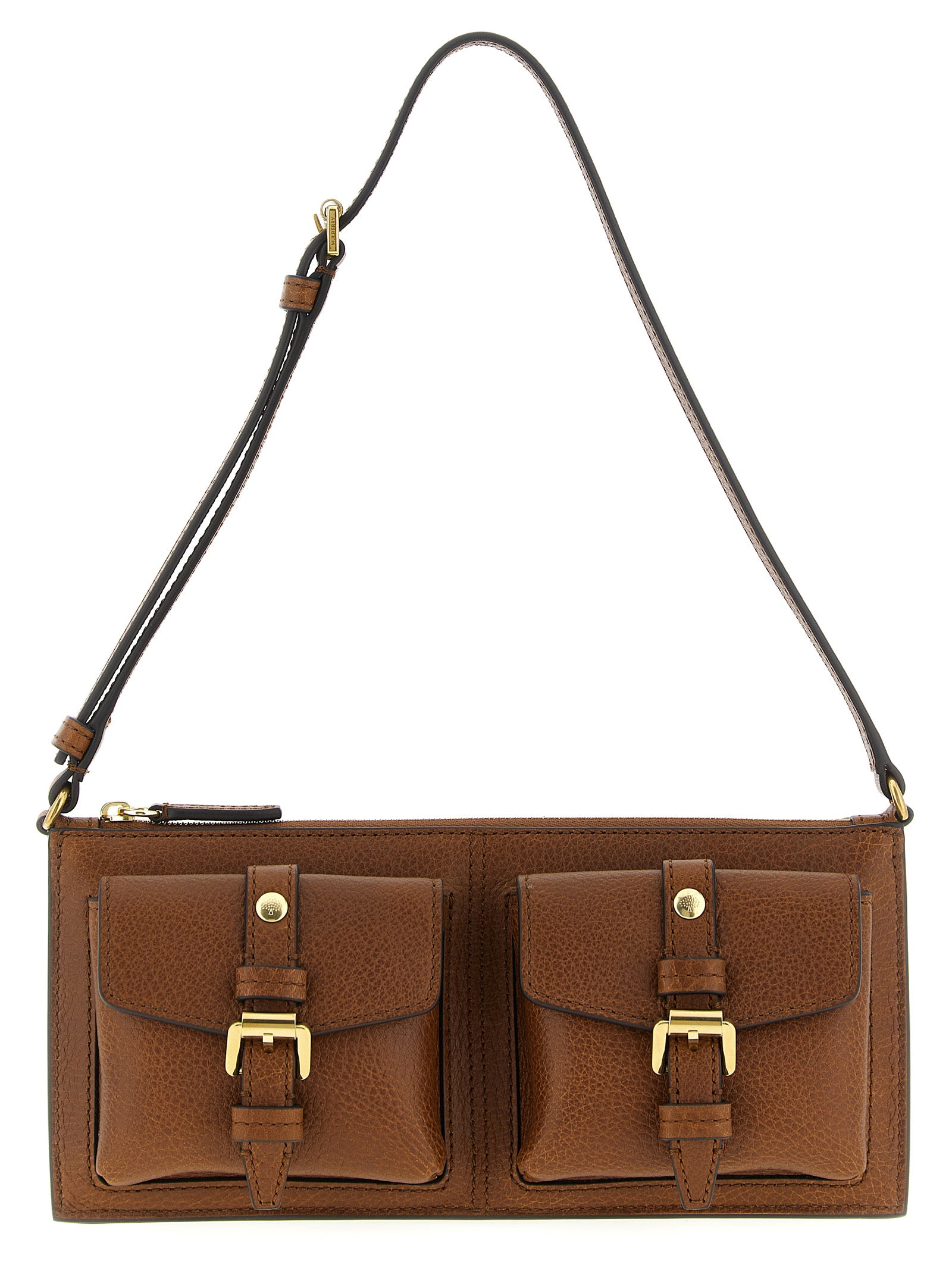Mulberry Braunes Kalbsleder Damen Crossbody Tasche