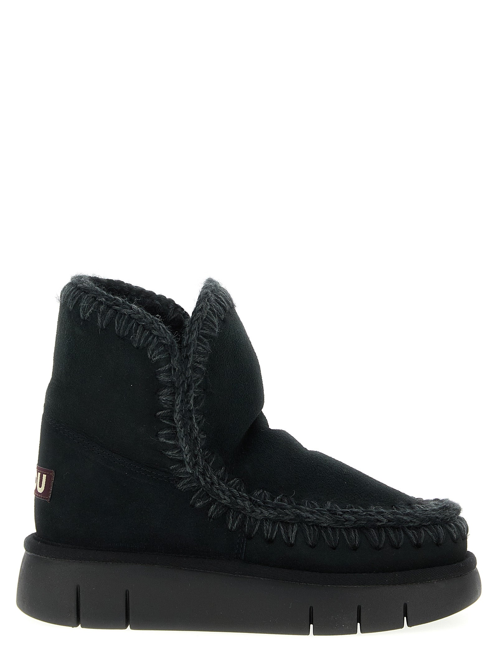 Mou Schwarze Stiefeletten aus Lammleder