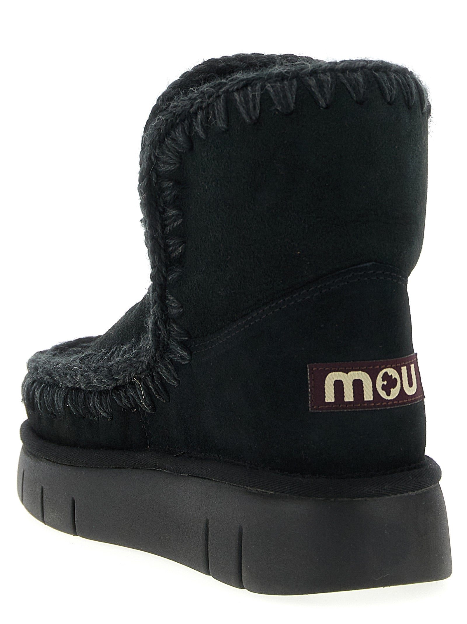 Mou Schwarze Stiefeletten aus Lammleder