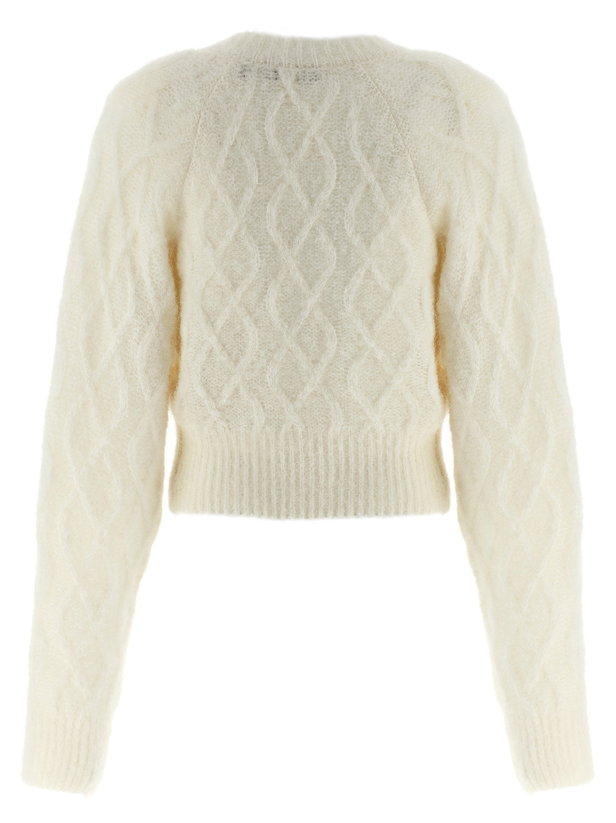 ROTATE BIRGER CHRISTENSEN Weiße Strickjacke aus Alpakawolle