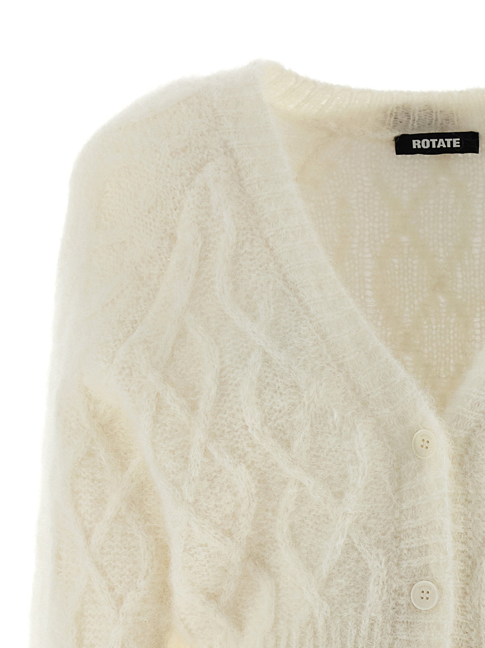 ROTATE BIRGER CHRISTENSEN Weiße Strickjacke aus Alpakawolle