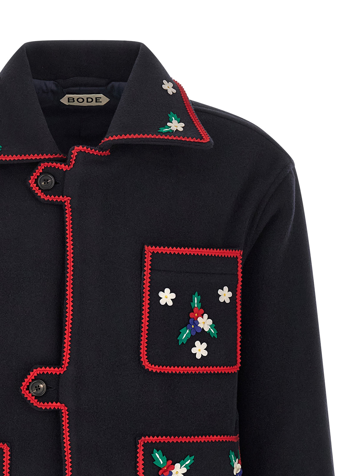 BODE Blaue Wolljacke in voller Länge