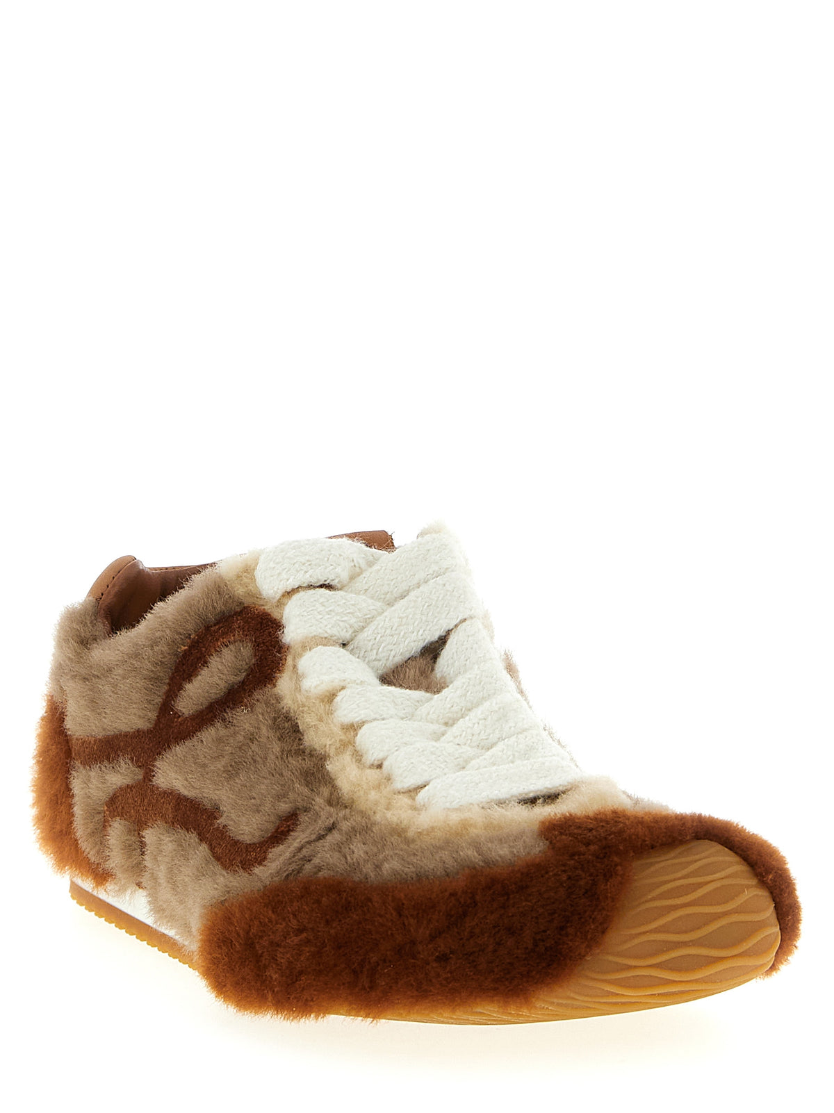 Loewe Braune Lammleder Low-Top-Sneaker