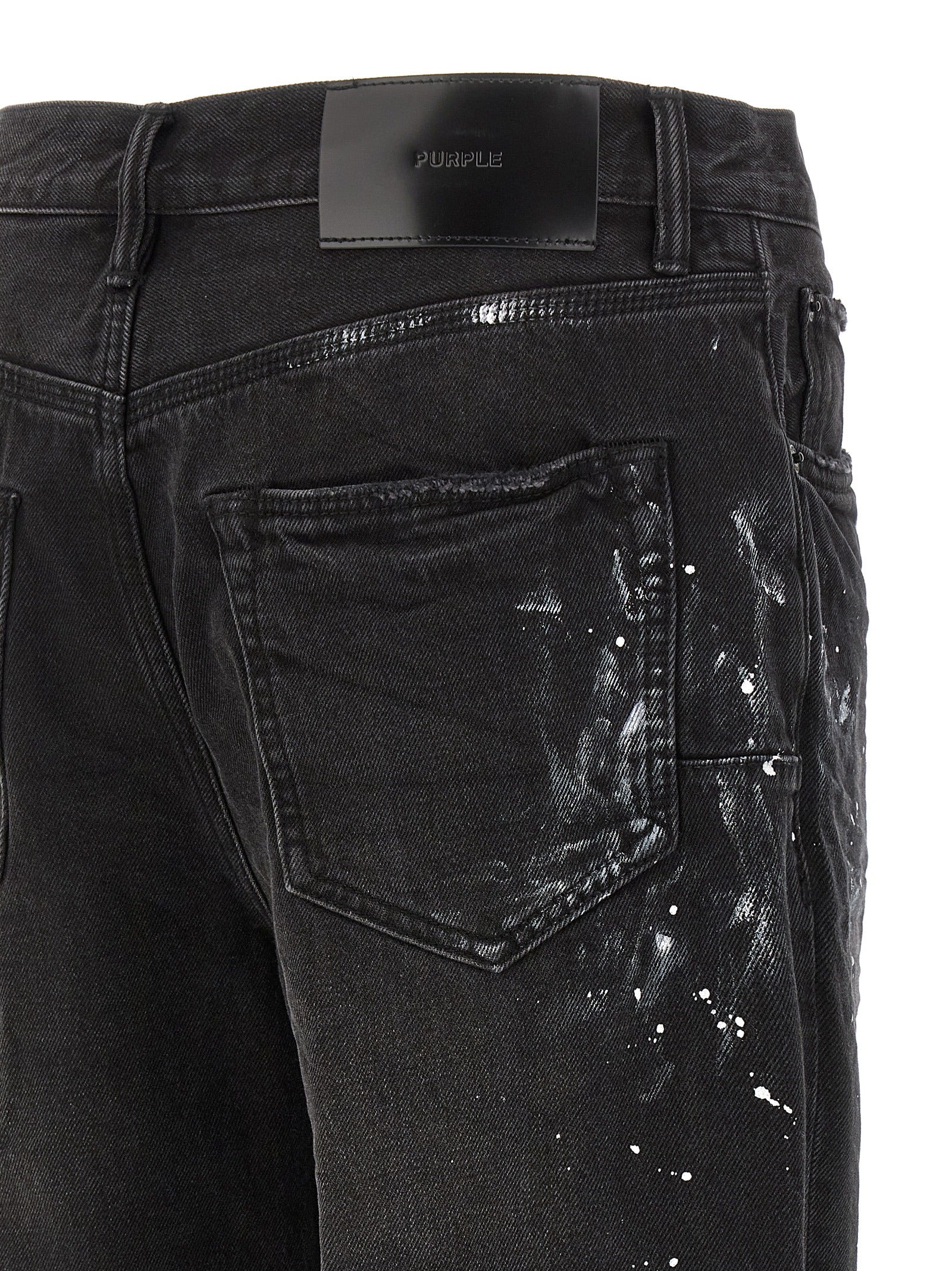 PURPLE Schwarze Baumwoll-Jeans mit geradem Bein