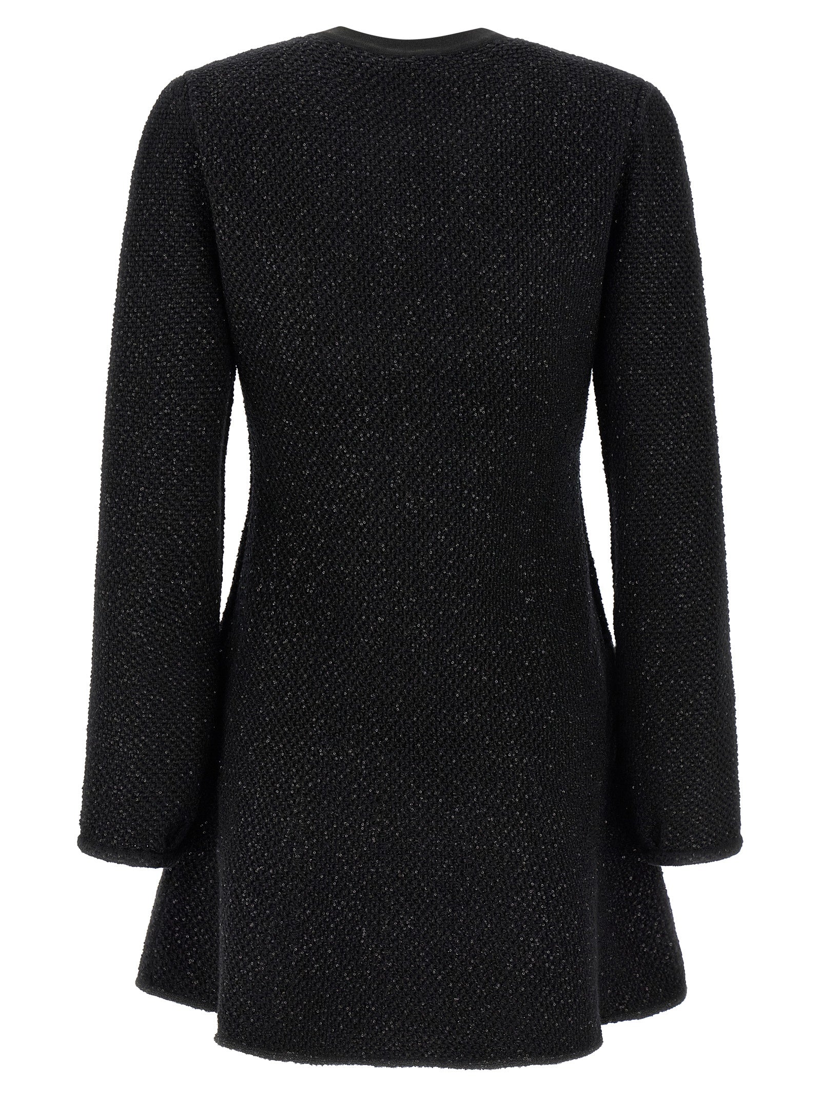 Self-Portrait Schwarzes kurzes Baumwollkleid