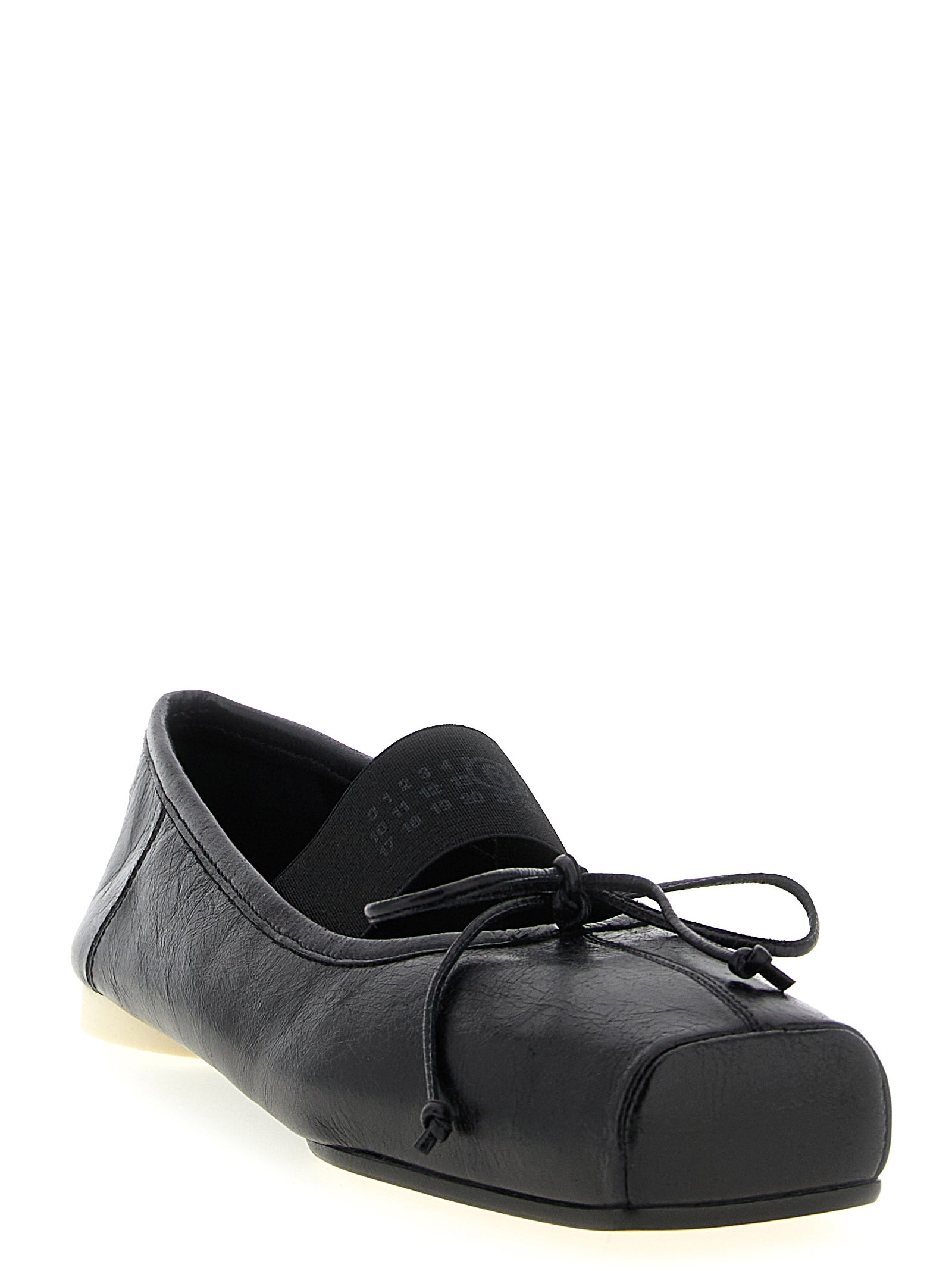 MM6 Maison Margiela Schwarze Ballerinas aus Kalbsleder