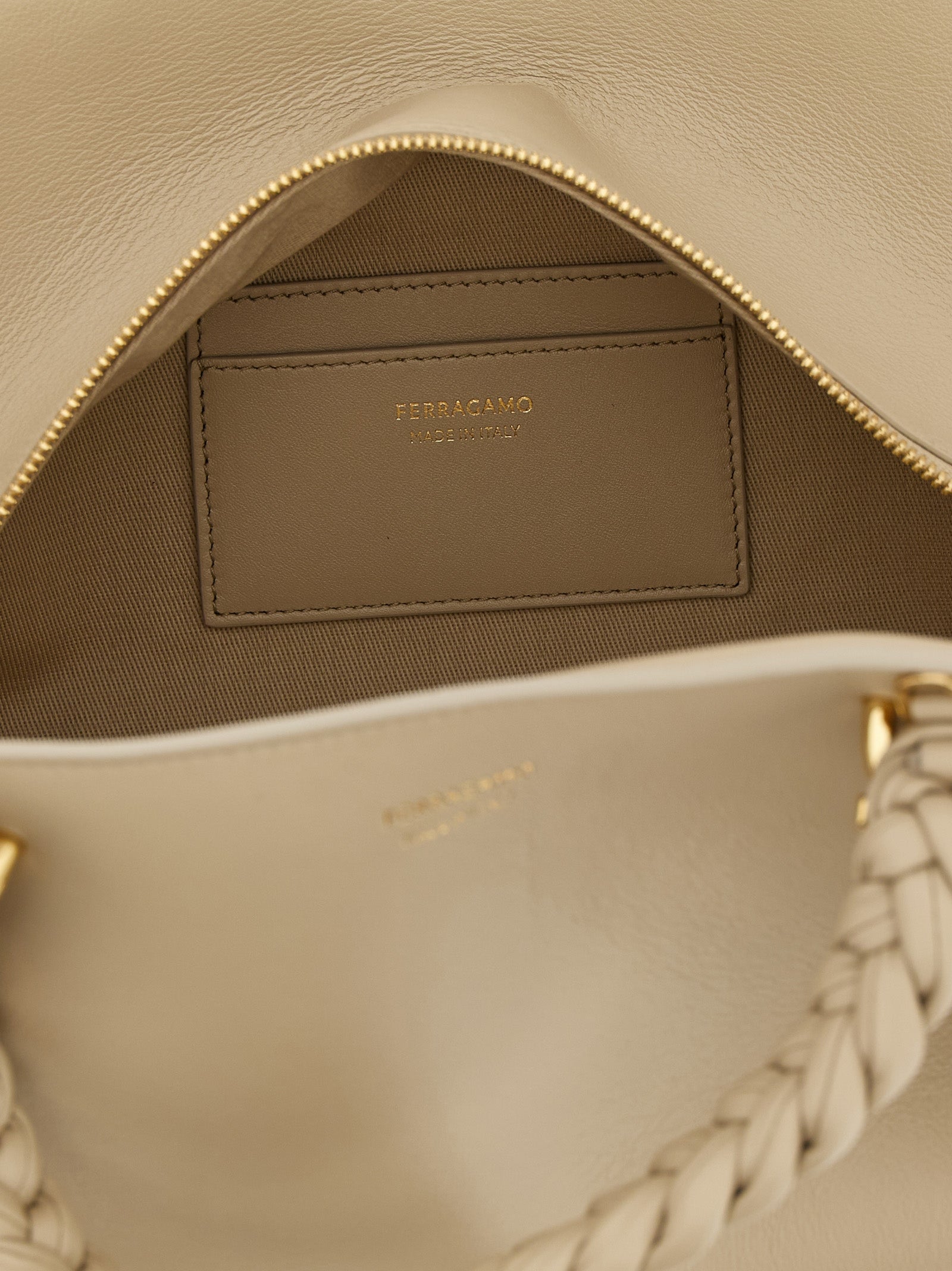 Ferragamo Graue Kalbsleder-Handtasche