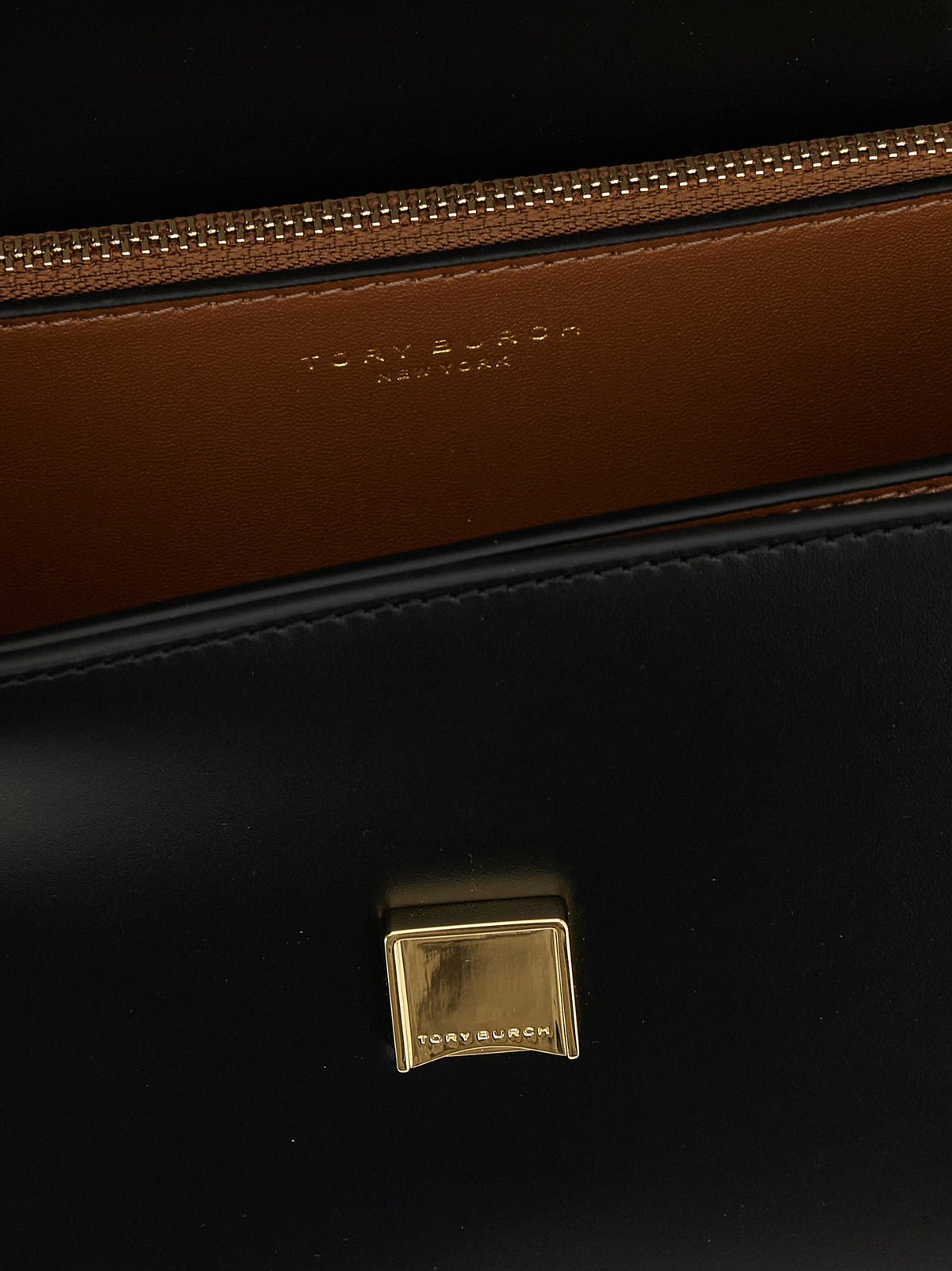 Tory Burch Schwarze Kalbsleder-Umhängetasche