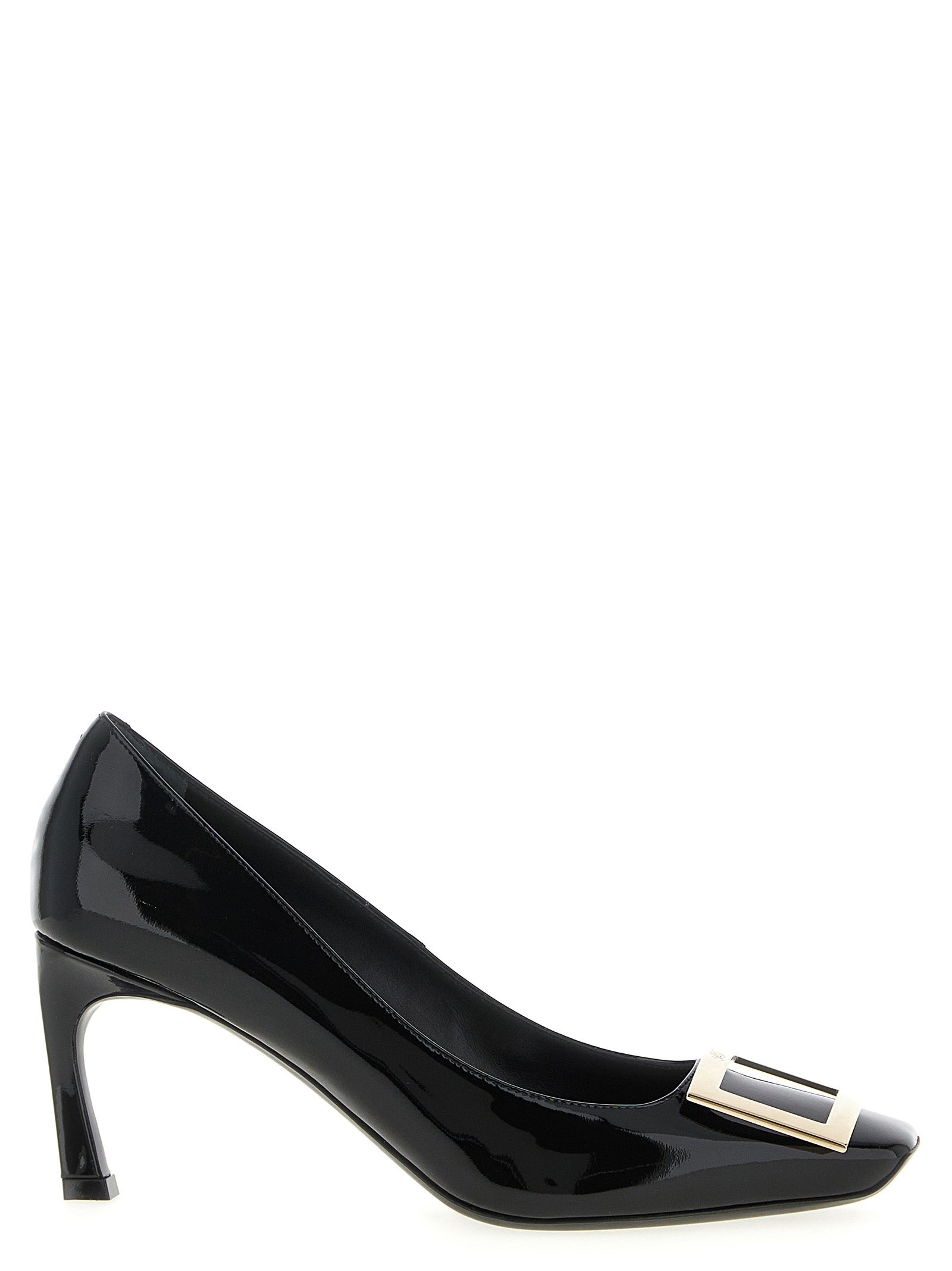 Roger Vivier Schwarze Pumps aus Kalbsleder mit mittlerem Absatz