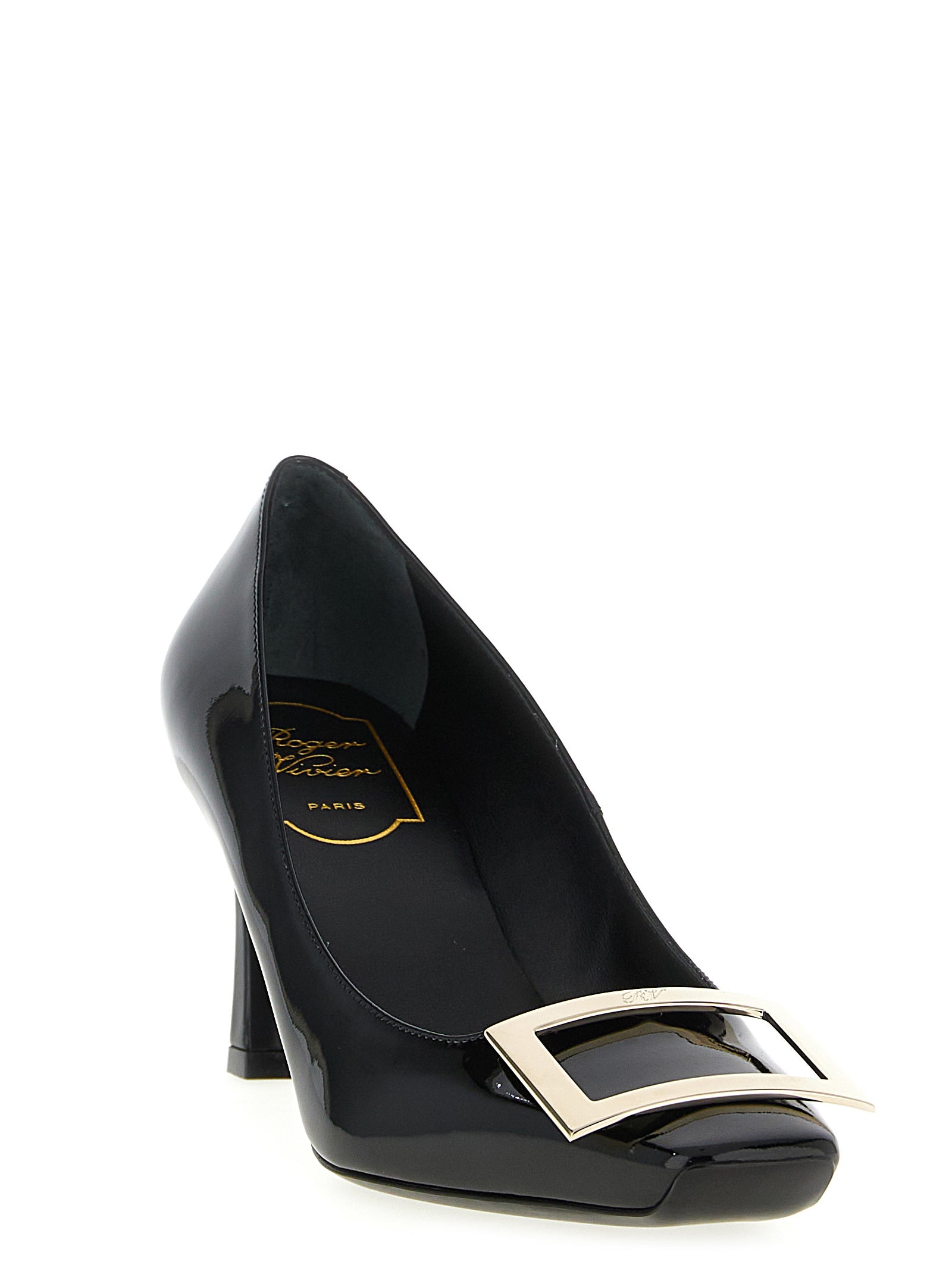 Roger Vivier Schwarze Pumps aus Kalbsleder mit mittlerem Absatz