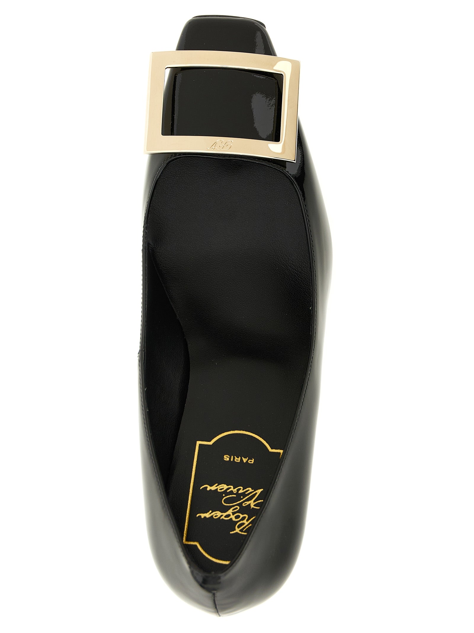 Roger Vivier Schwarze Pumps aus Kalbsleder mit mittlerem Absatz