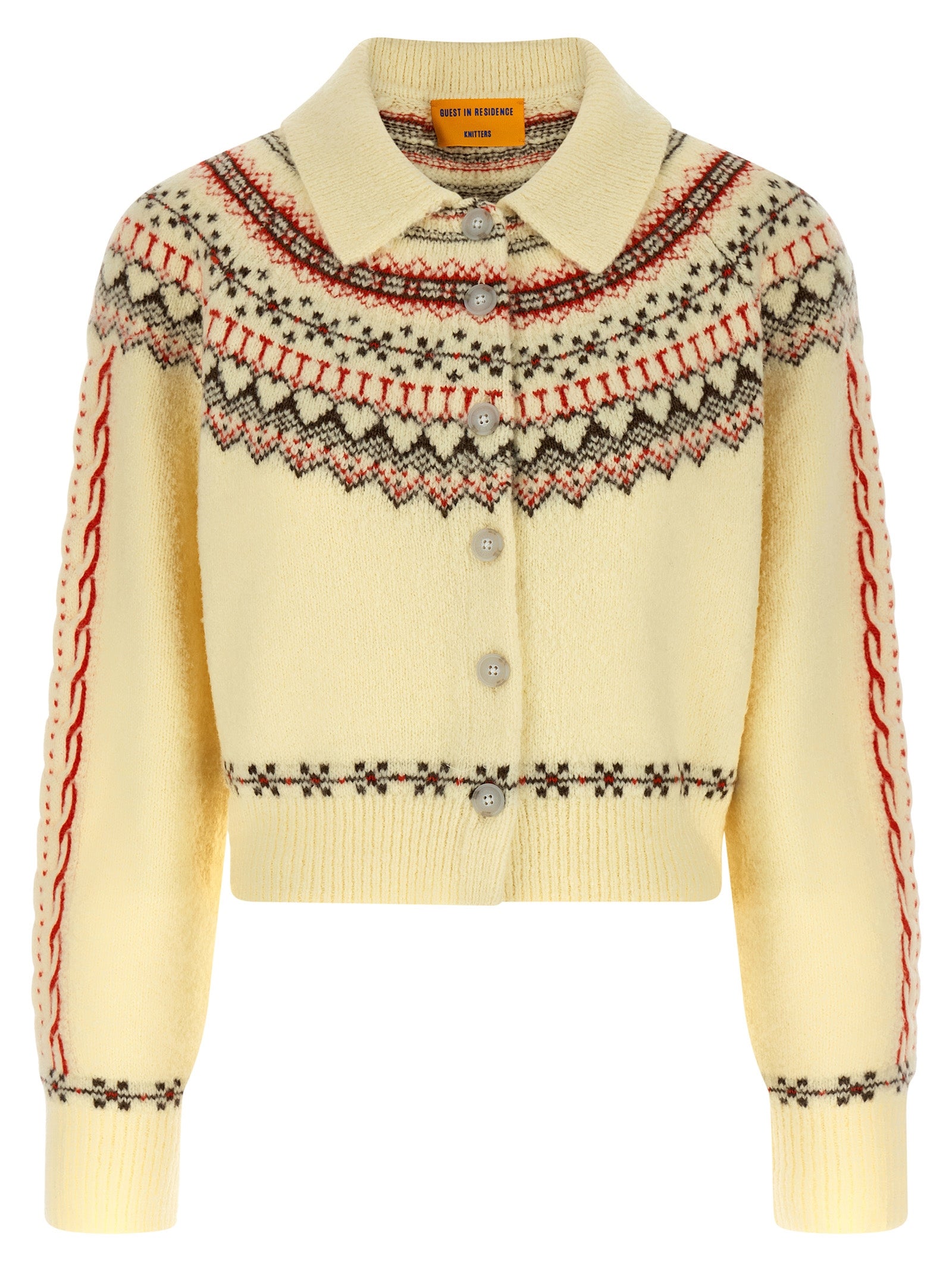 Guest in Residence Mehrfarbige Wollstrickjacke