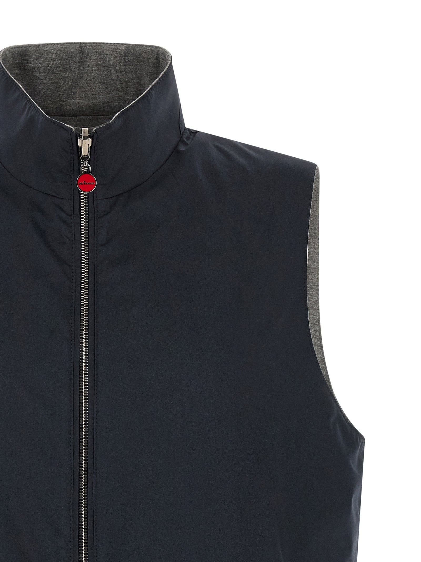 Kiton Blaue ärmellose Baumwolljacke