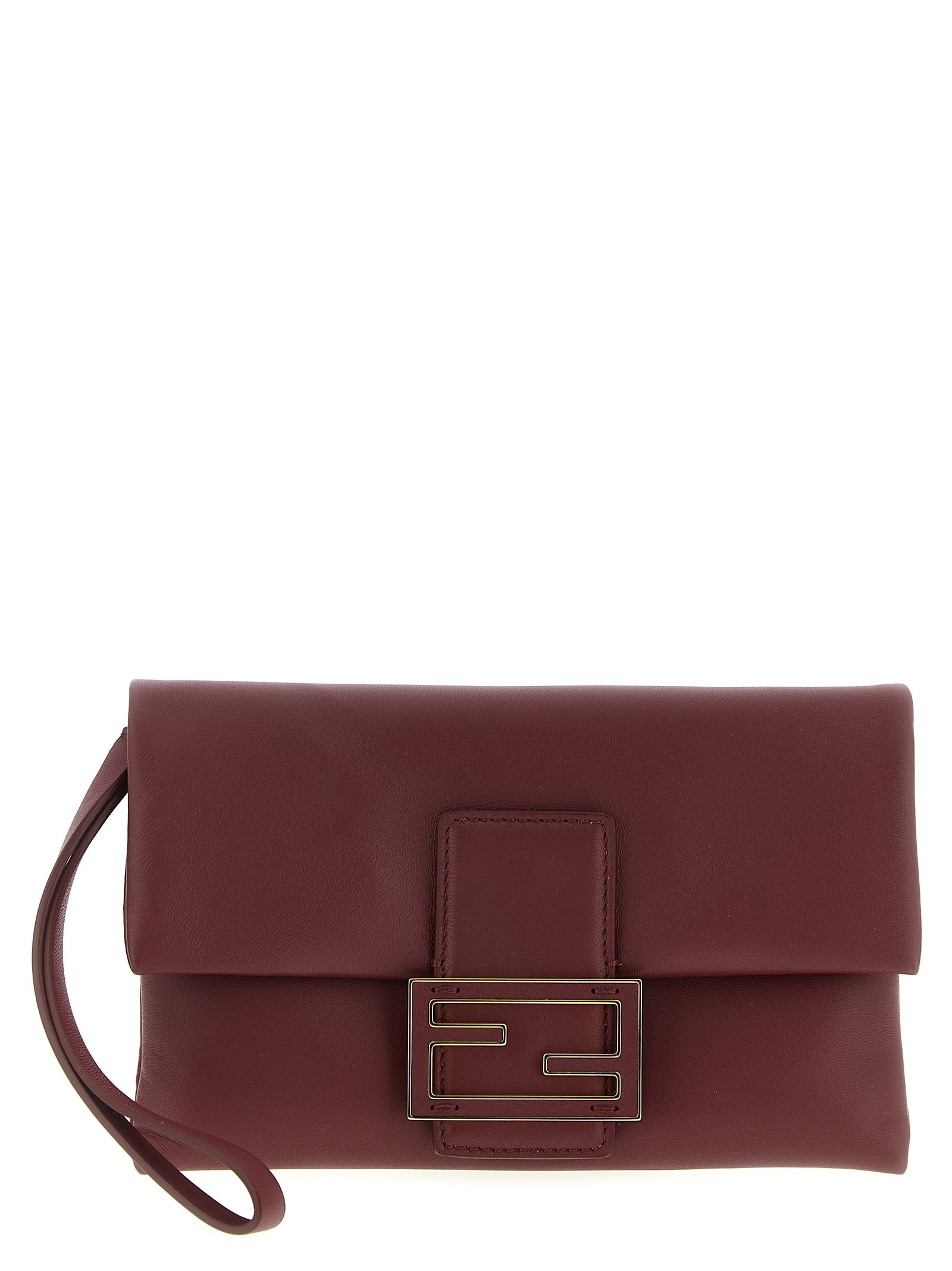 Fendi Bordeaux Lammleder Clutch Bag