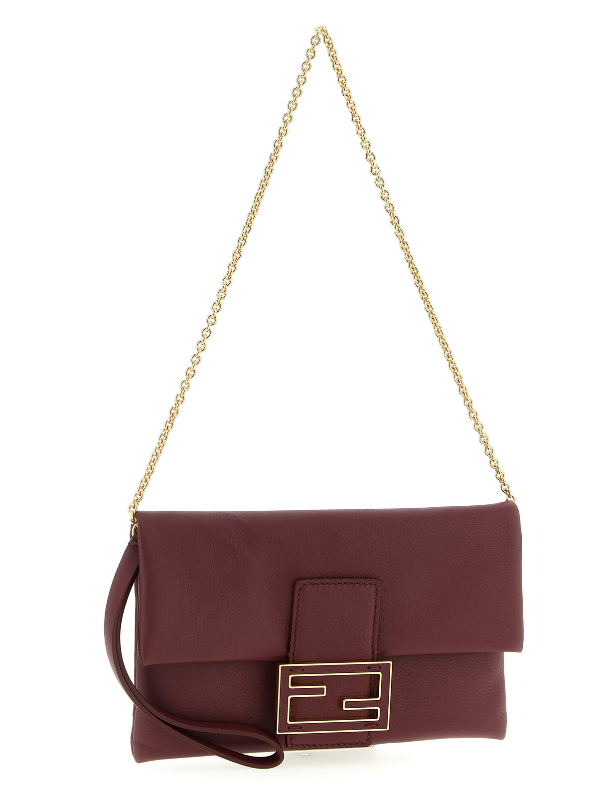 Fendi Bordeaux Lammleder Clutch Bag