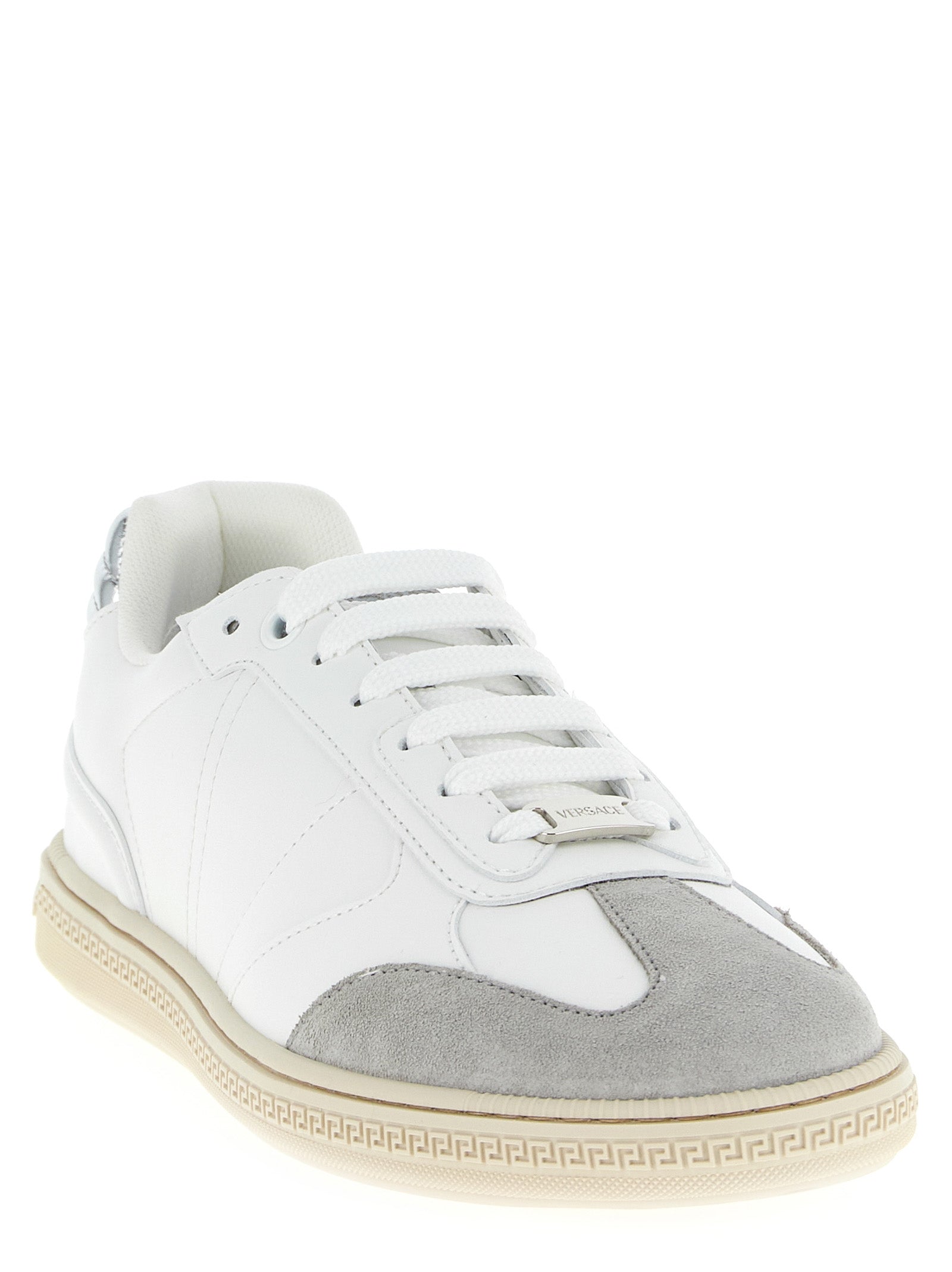 Versace Weiße Kalbsleder Low-Top-Sneaker