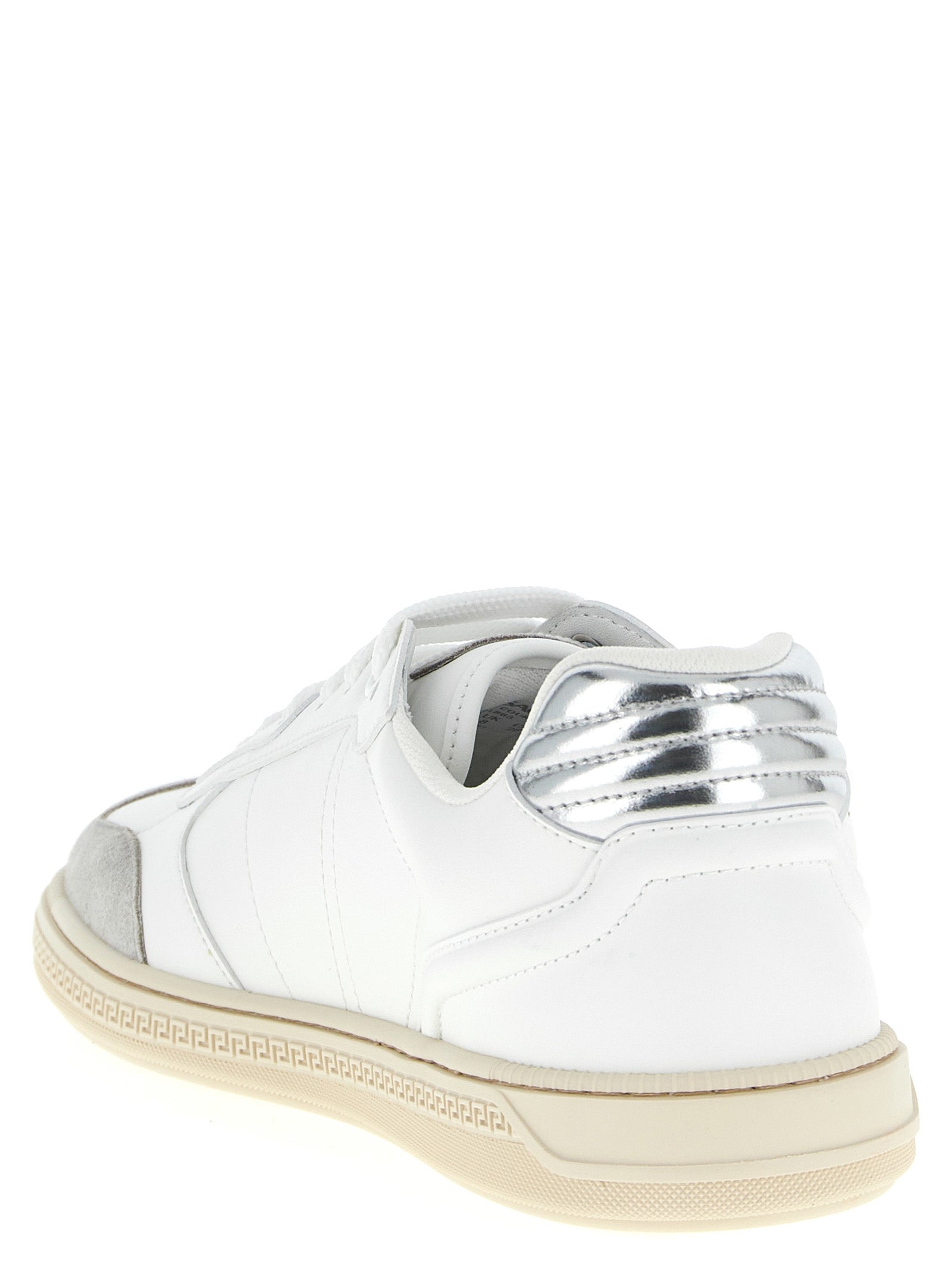 Versace Weiße Kalbsleder Low-Top-Sneaker