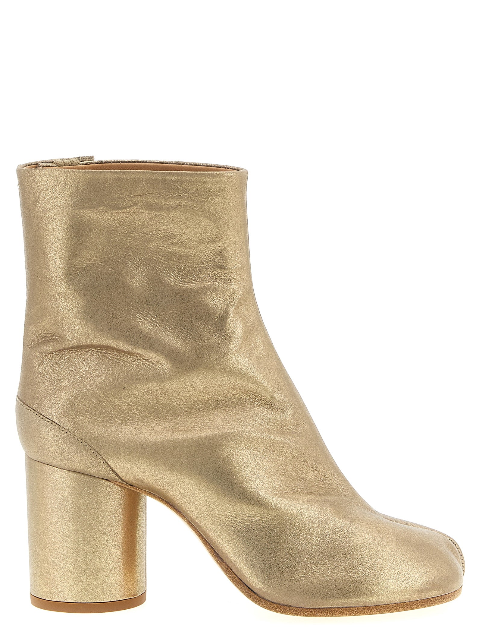 Maison Margiela Goldfarbene Kaschmir-Stiefeletten
