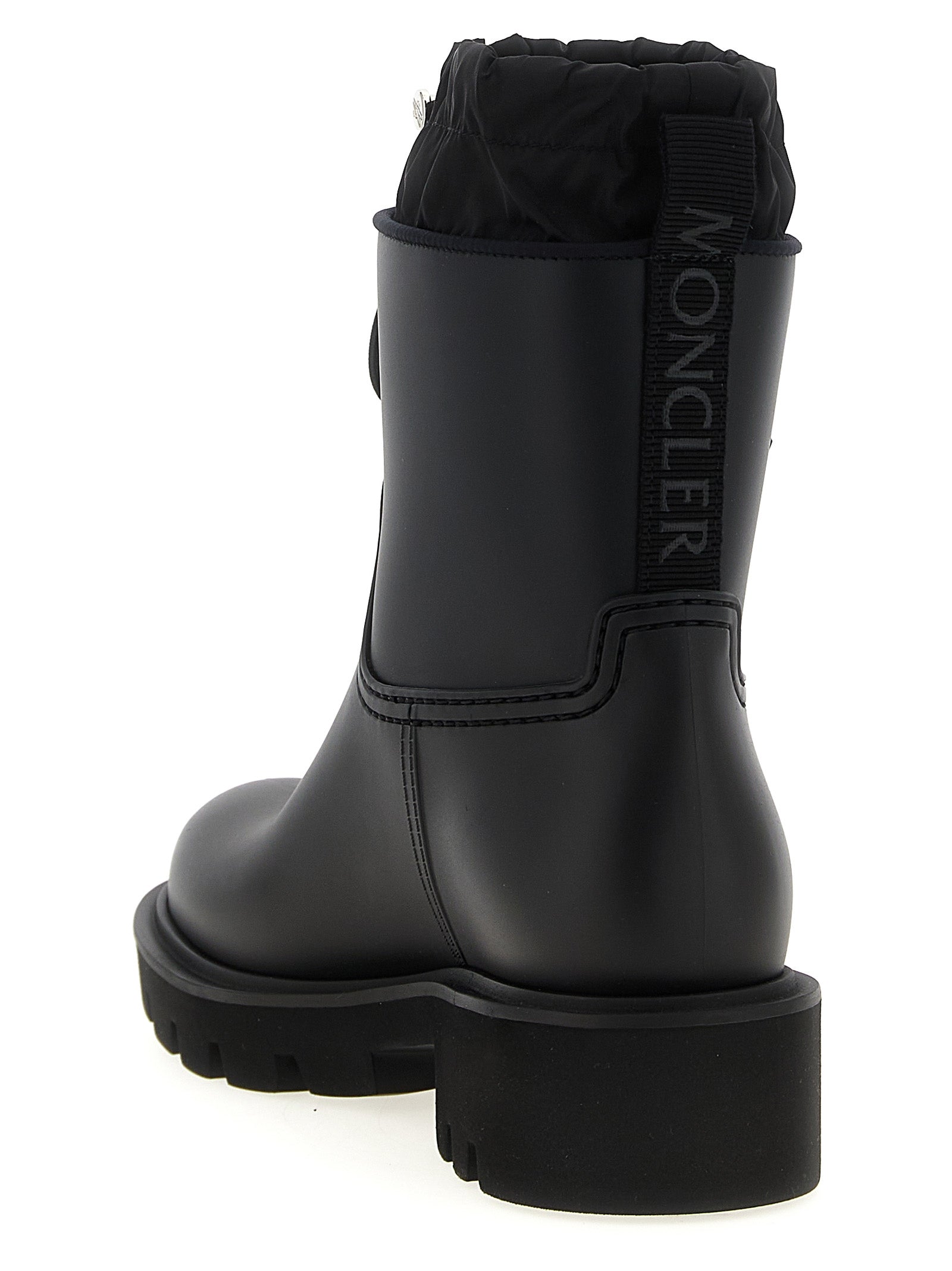 Moncler Schwarze PVC-Stiefeletten
