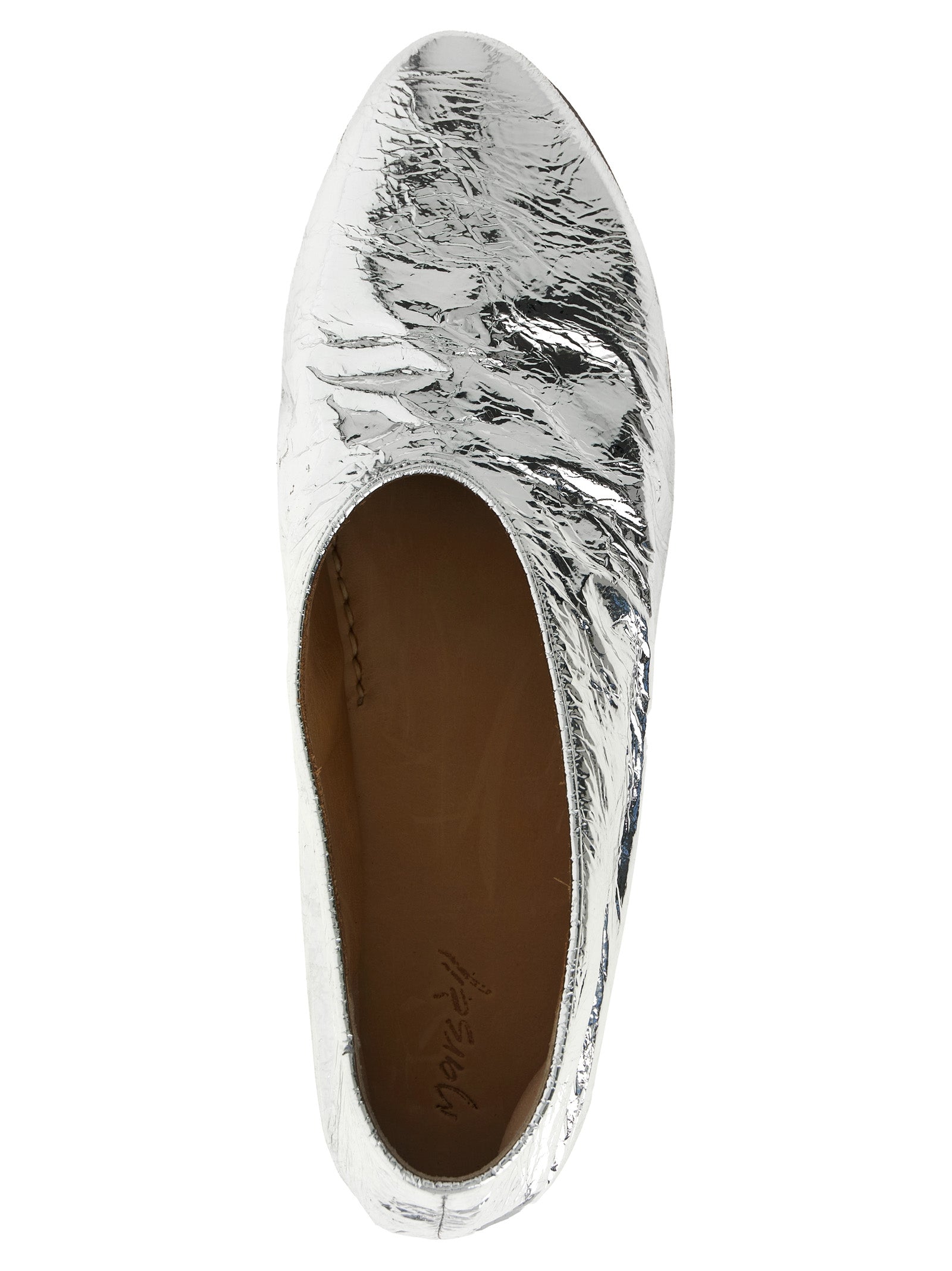 Marsell Ballerinas aus silbernem Kalbsleder