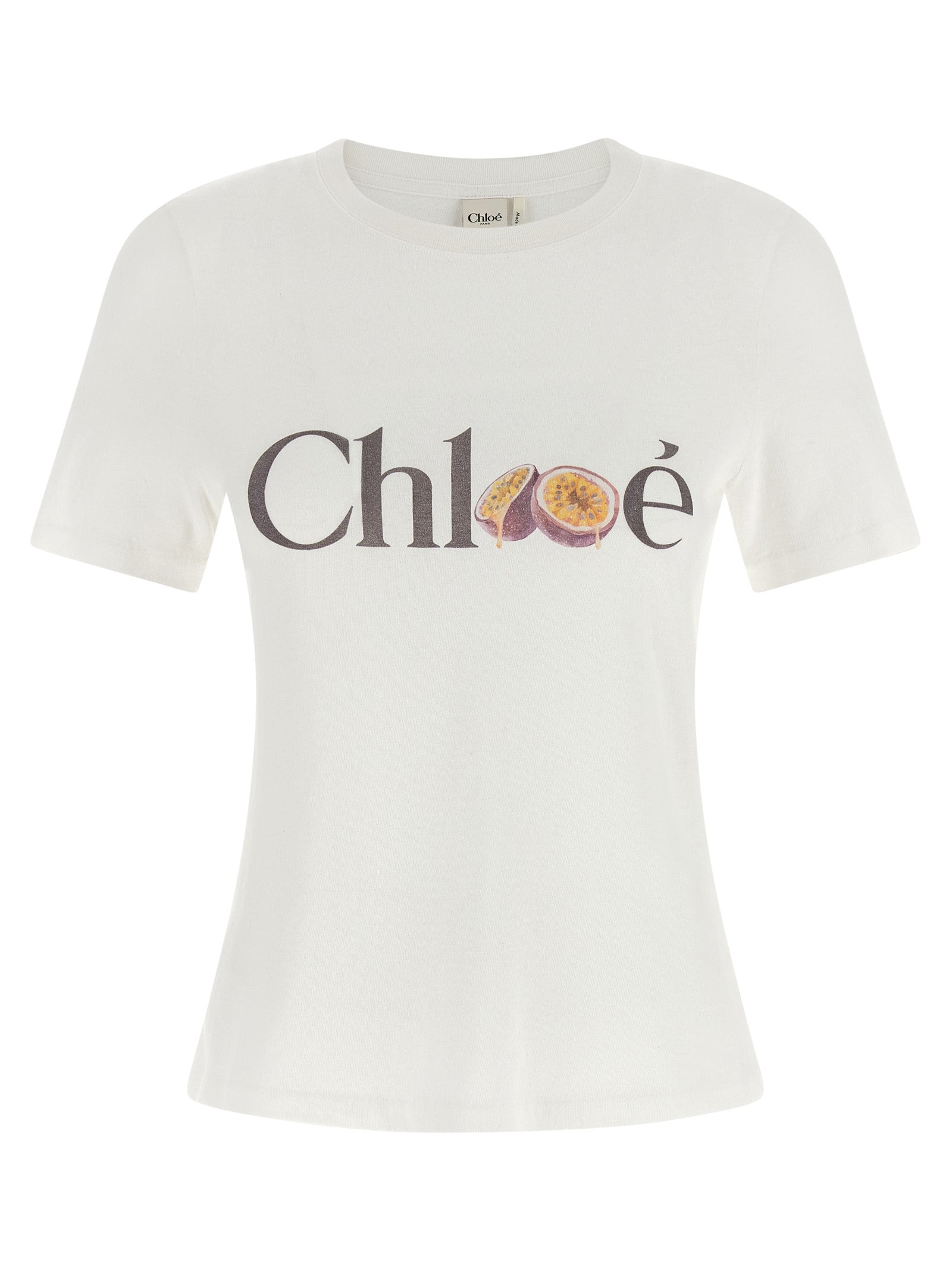 Chloé Weißes Baumwoll-T-Shirt