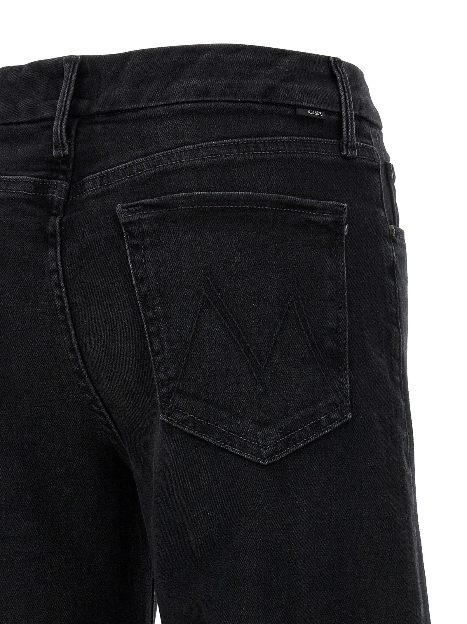 Mother Denim Schwarze Baumwoll-Schlagjeans