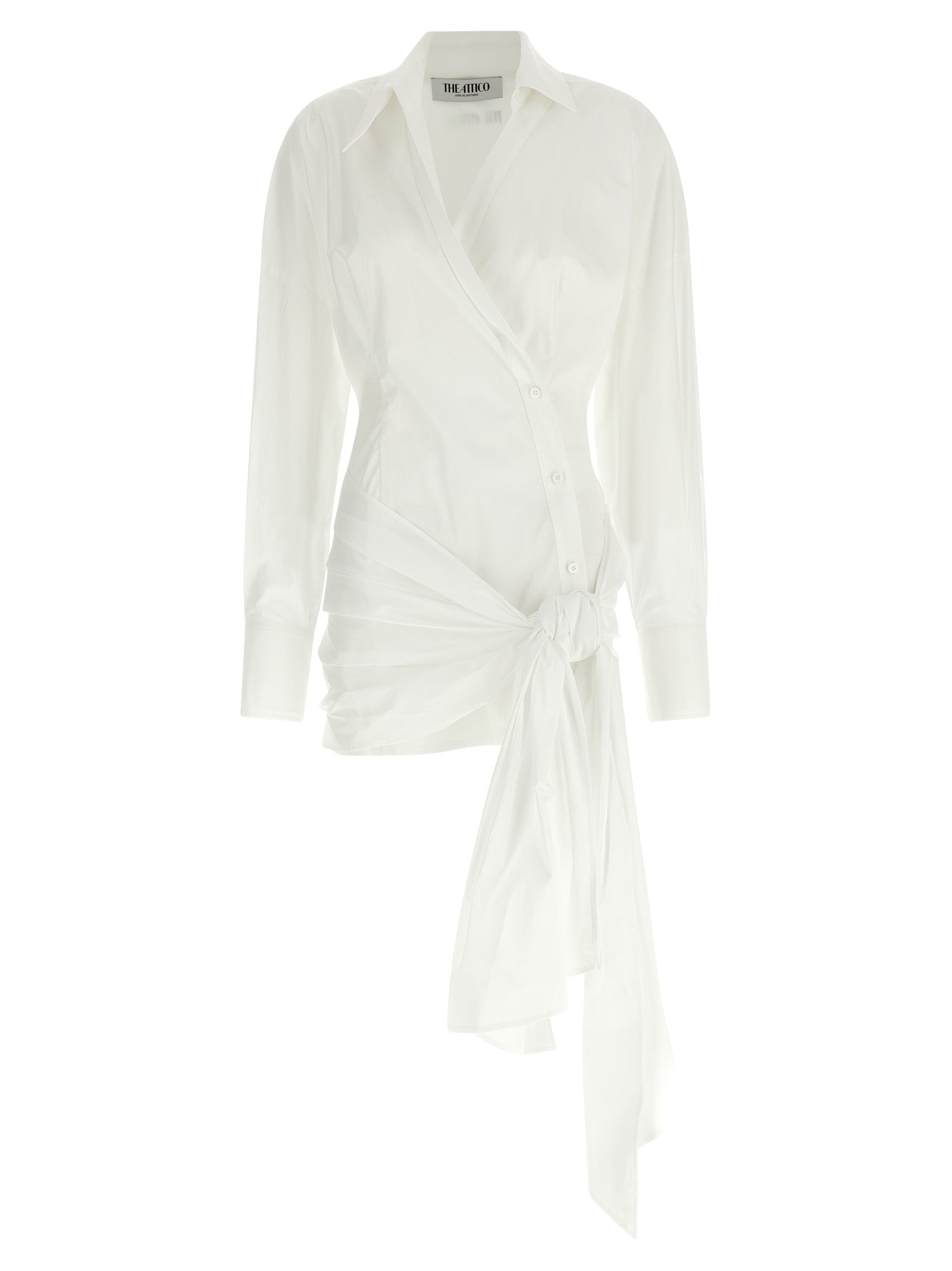 The Attico Weißes Baumwoll-Kurzkleid