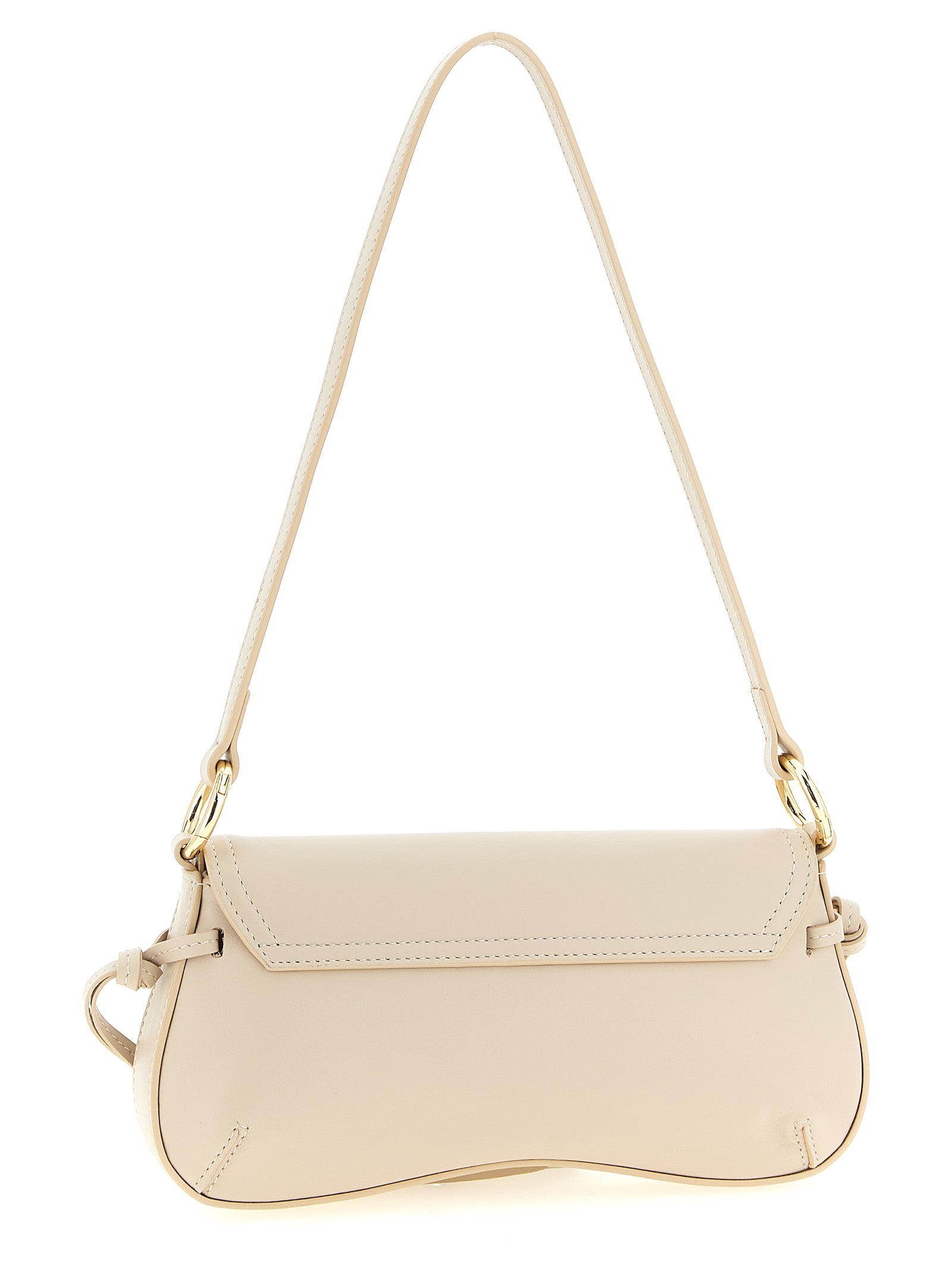 Twinset Weiße Leder Schultertasche