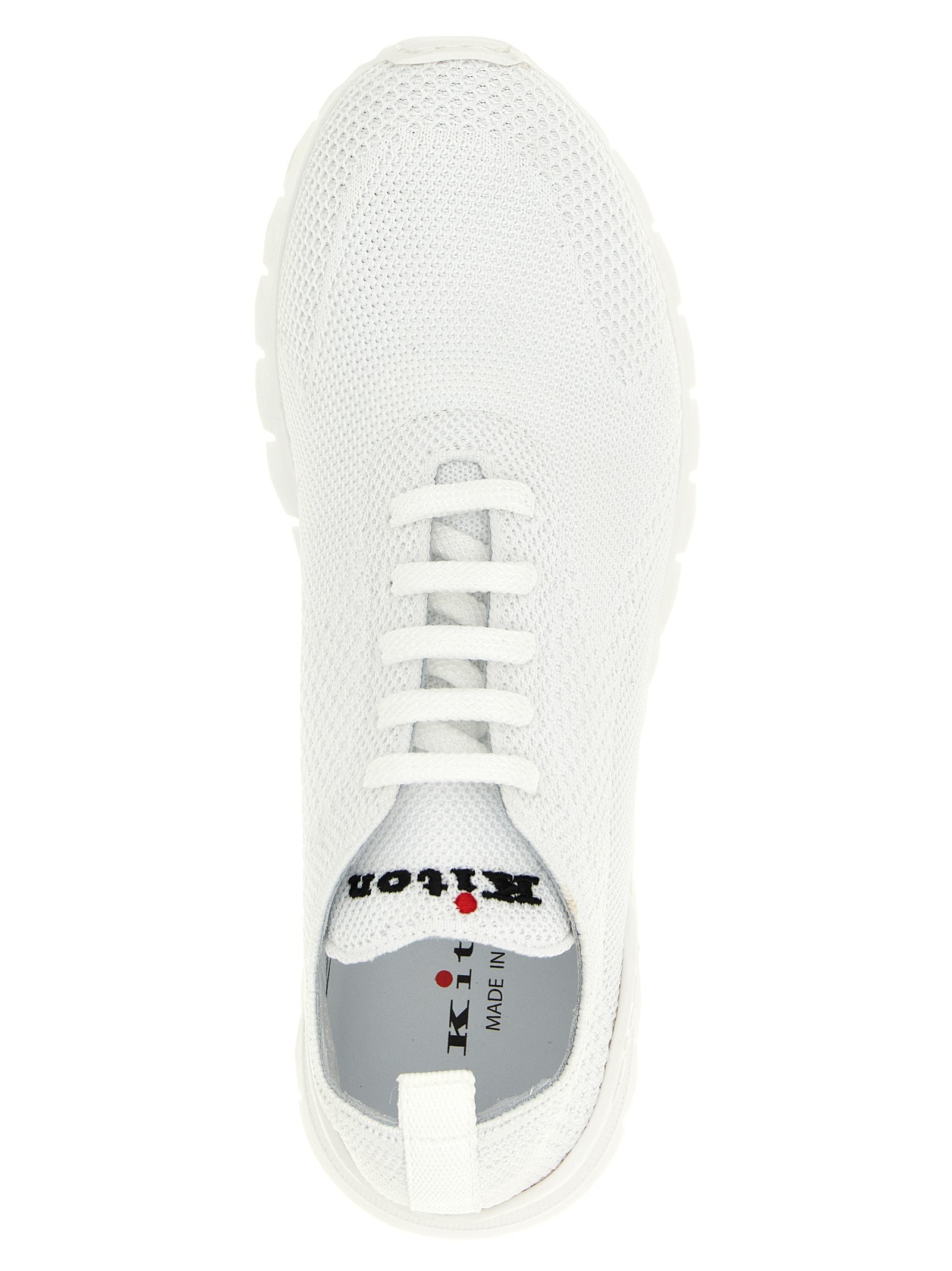 Kiton Weiße Sneaker aus Baumwolle im Athletic-Look