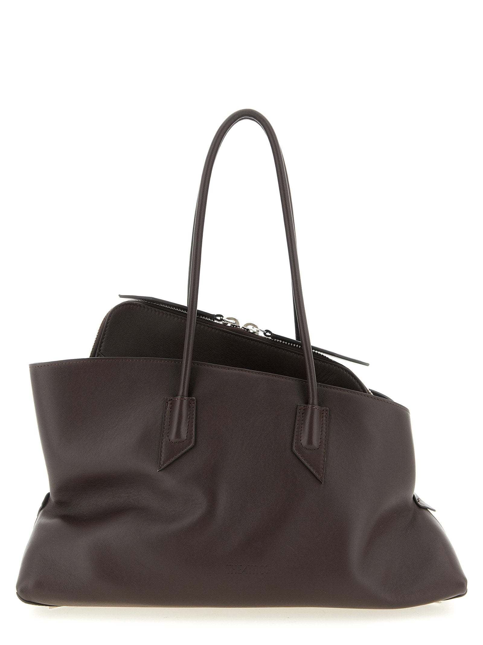 The Attico Braunes Kalbsleder Damen Crossbody Tasche