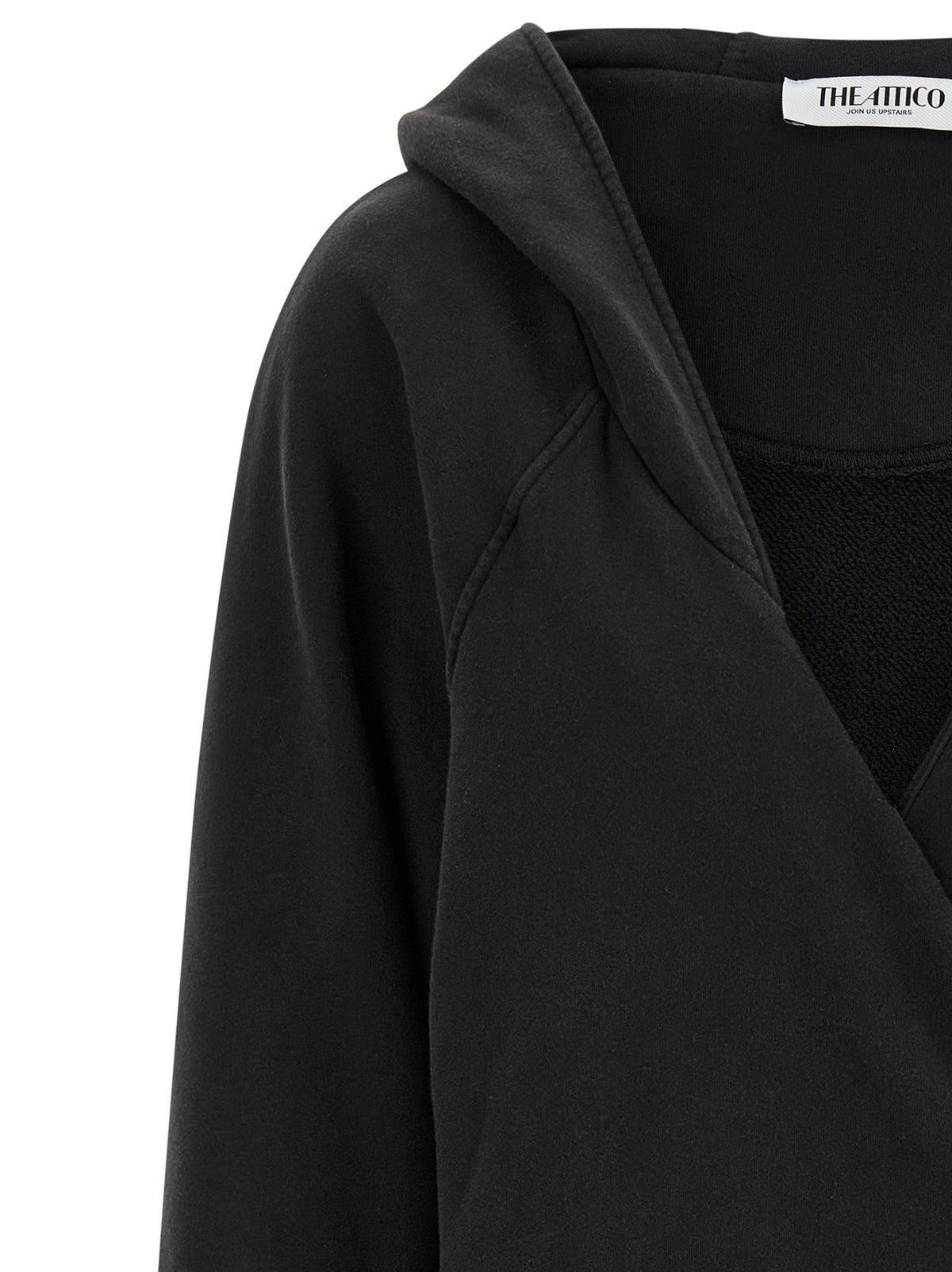 The Attico Schwarzes kurzes Baumwollkleid