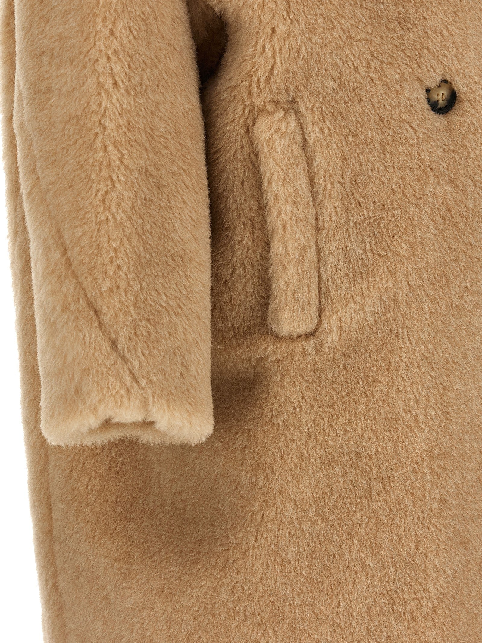 Max Mara Beige Alpaka Leder Mantel