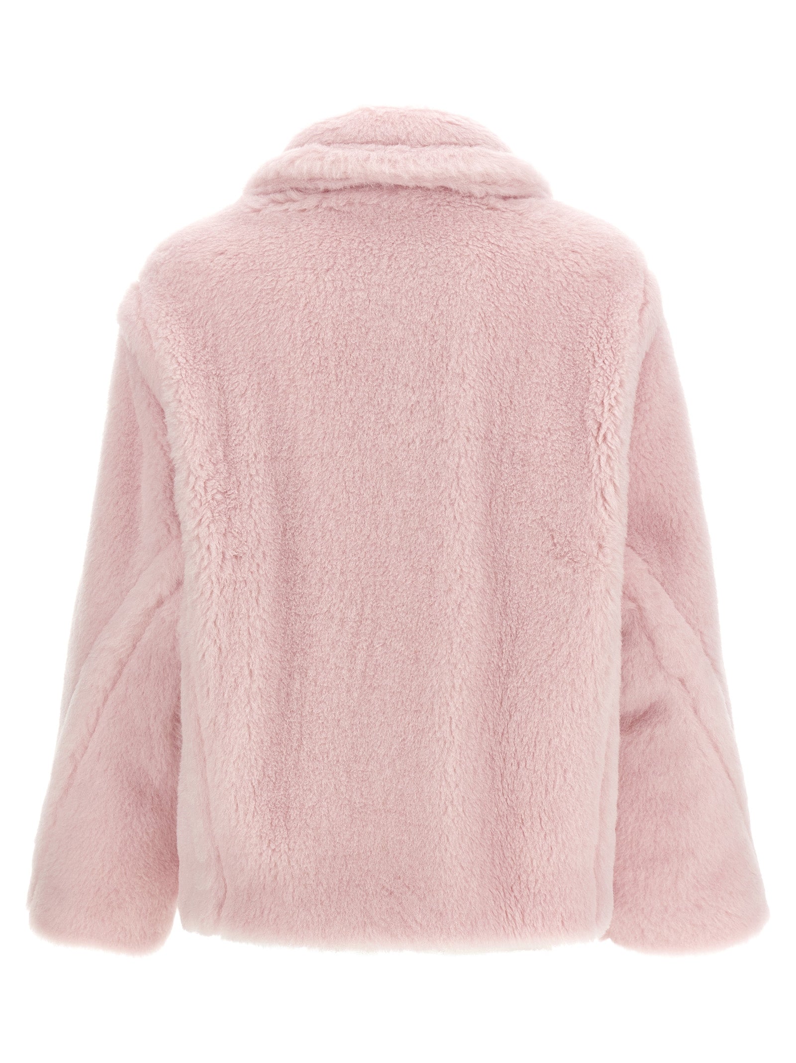 Max Mara Mehrfarbiger Mantel aus Alpaka und Leder