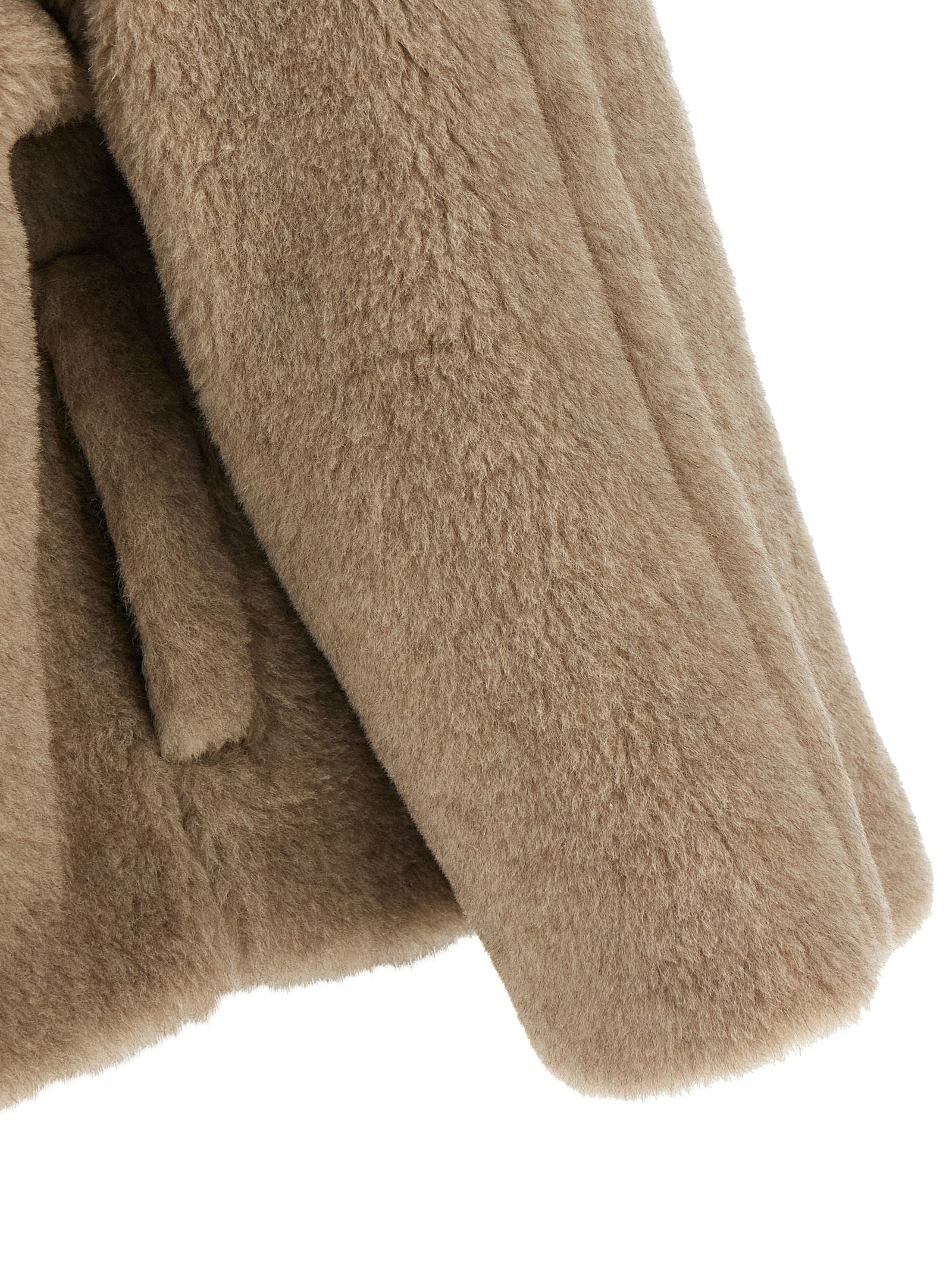 Max Mara Beige Alpaka Leder Mantel