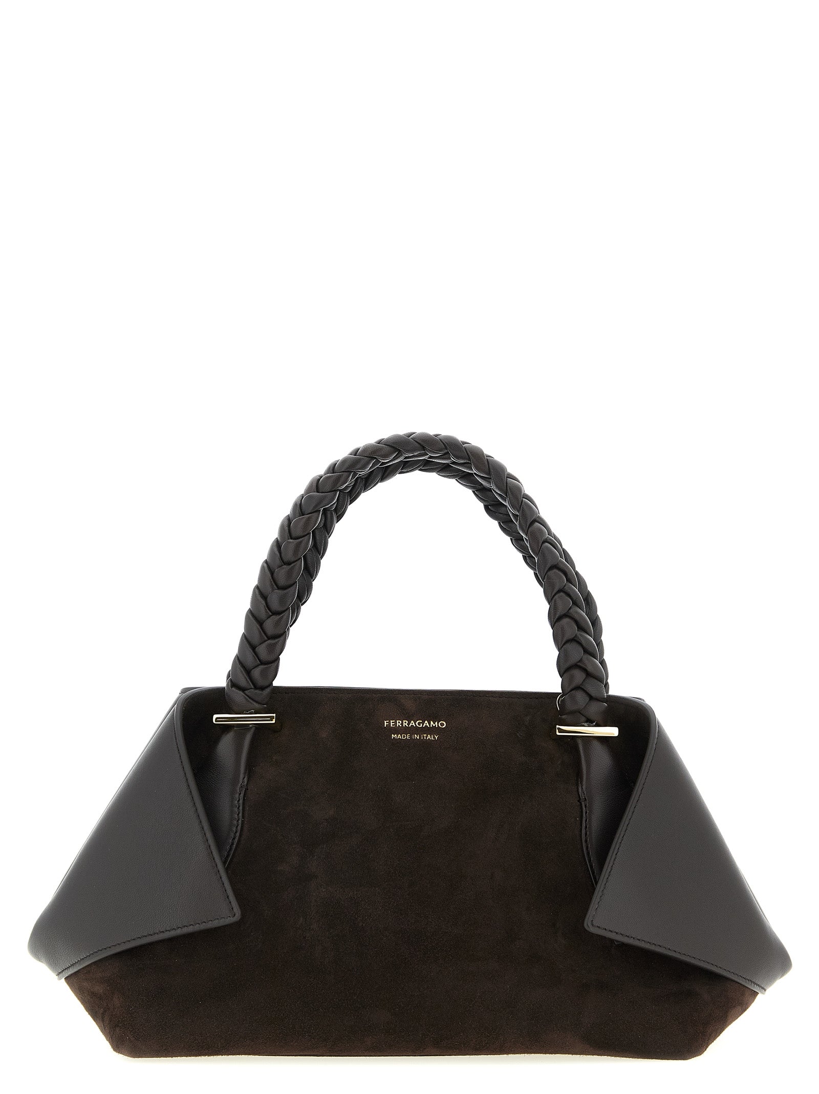 Ferragamo Braune Ziegenleder-Handtasche