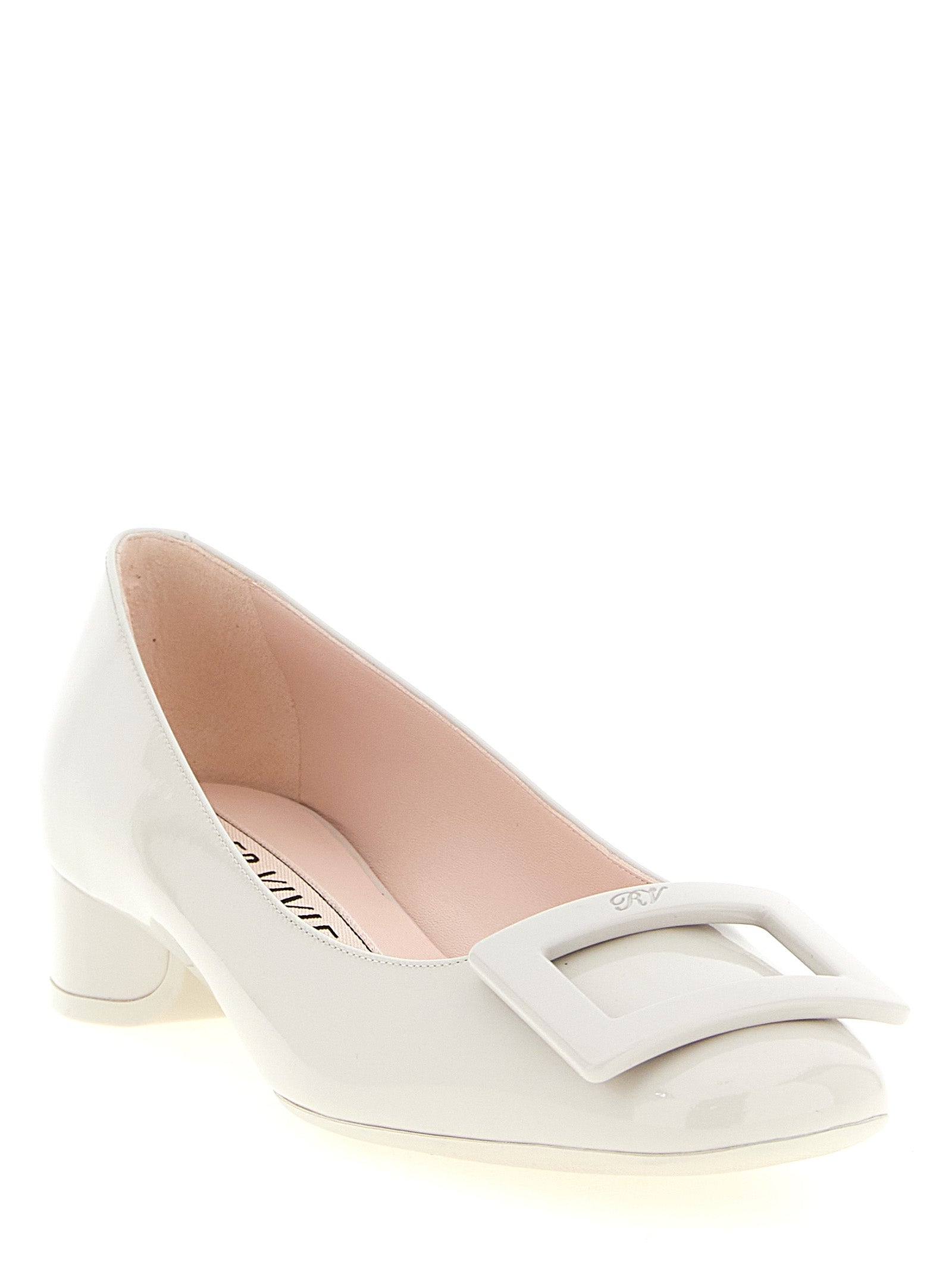 Roger Vivier Graue Pumps aus Kalbsleder mit mittlerem Absatz