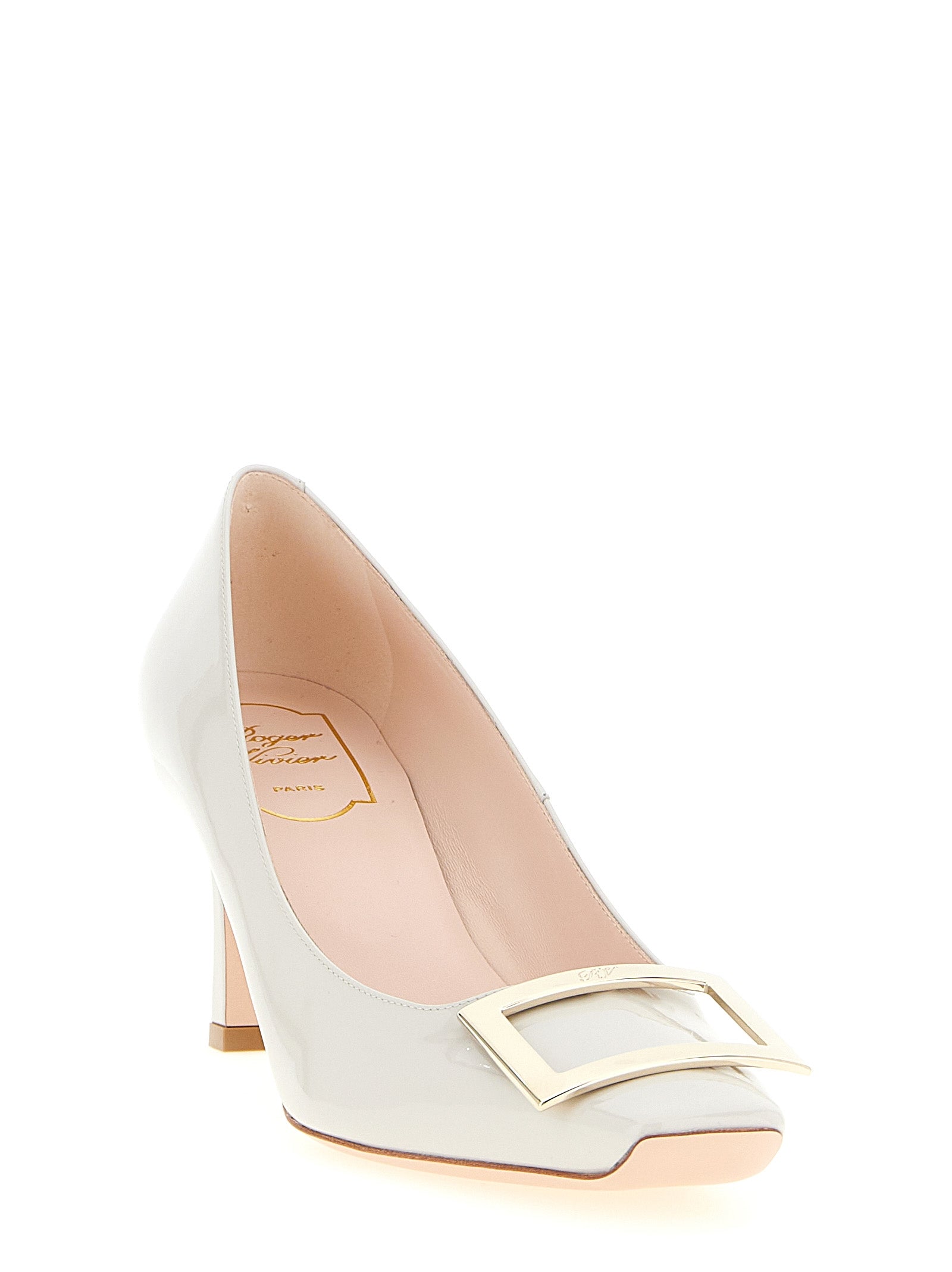 Roger Vivier Graue Pumps aus Kalbsleder mit mittlerem Absatz