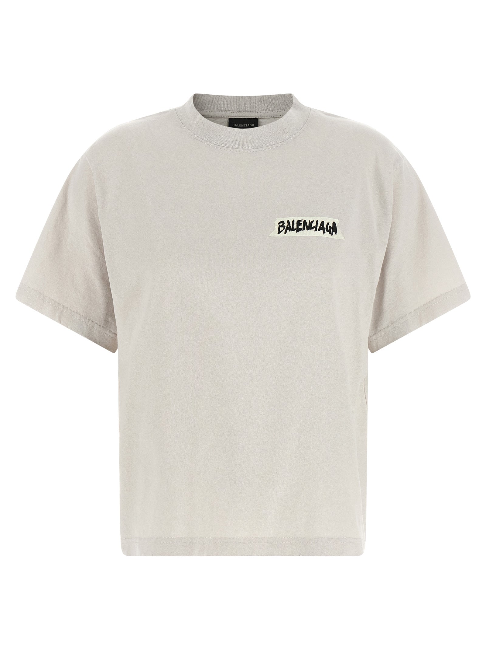 Balenciaga Graues Baumwoll-T-Shirt
