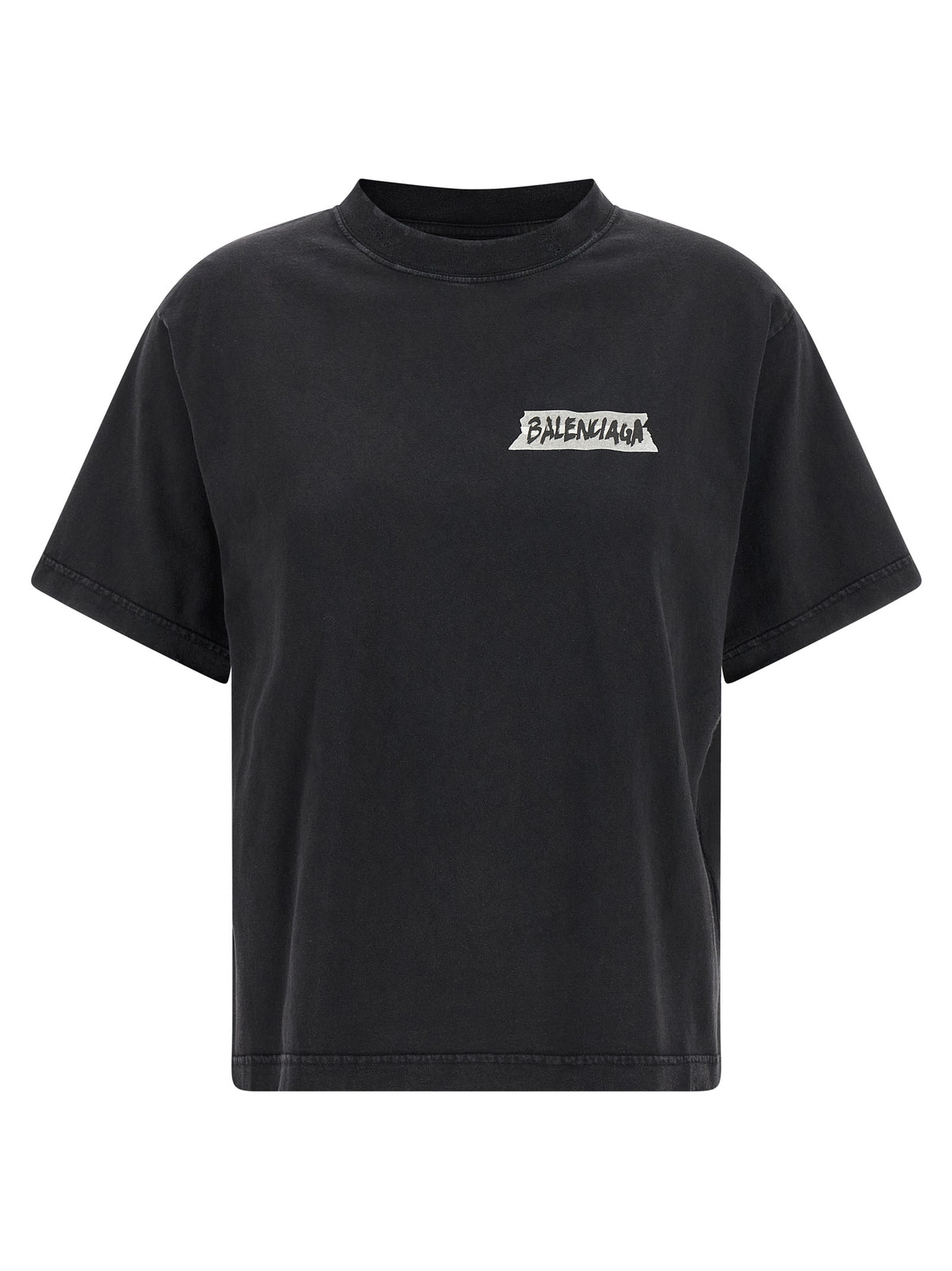 Balenciaga Schwarzes Baumwoll-T-Shirt