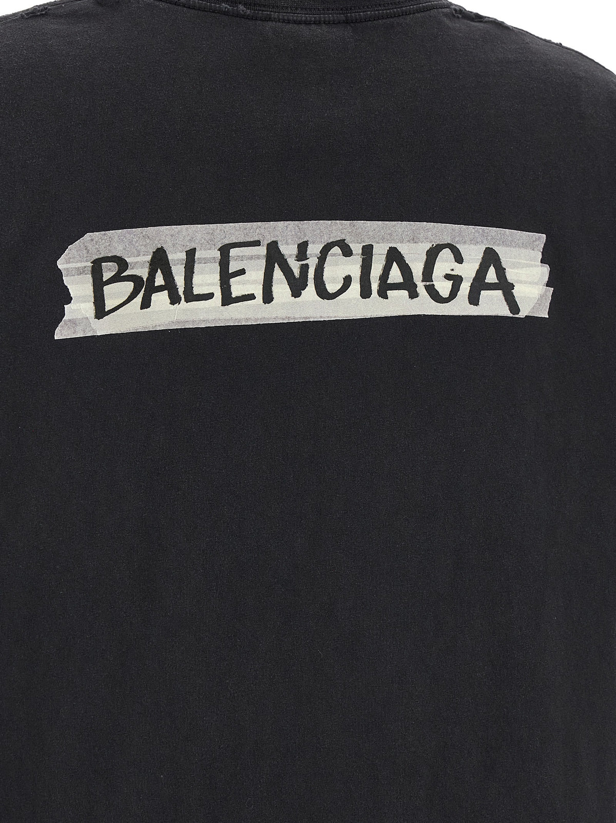Balenciaga Schwarzes Baumwoll-T-Shirt