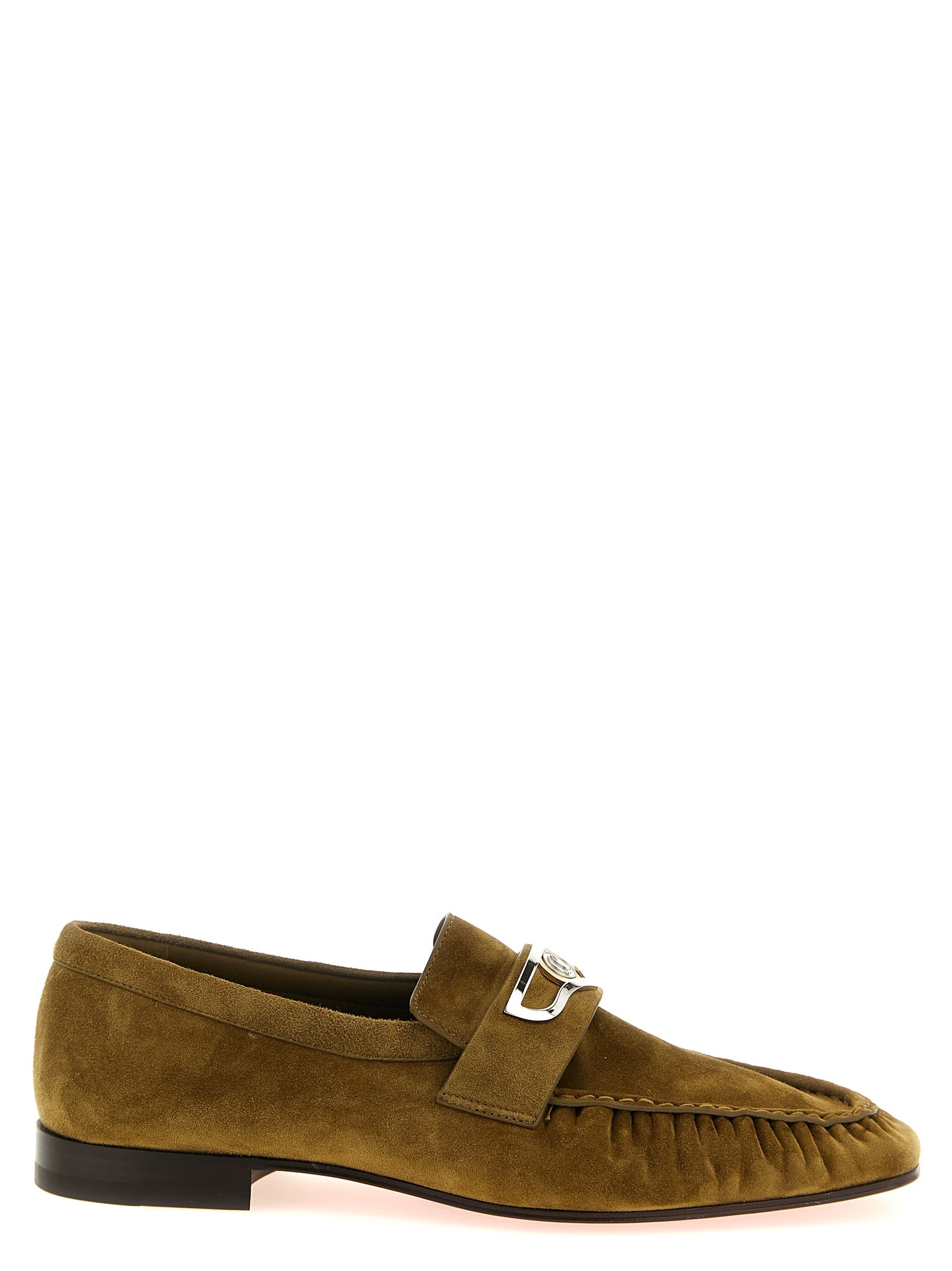 Christian Louboutin Braune Kalbsleder-Slipper